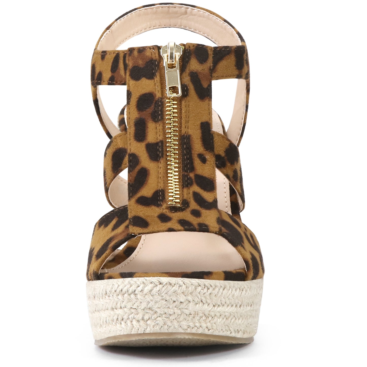 Sandalias de cuña con cremallera para mujer Sandalias de plataforma con cuña y tacón
