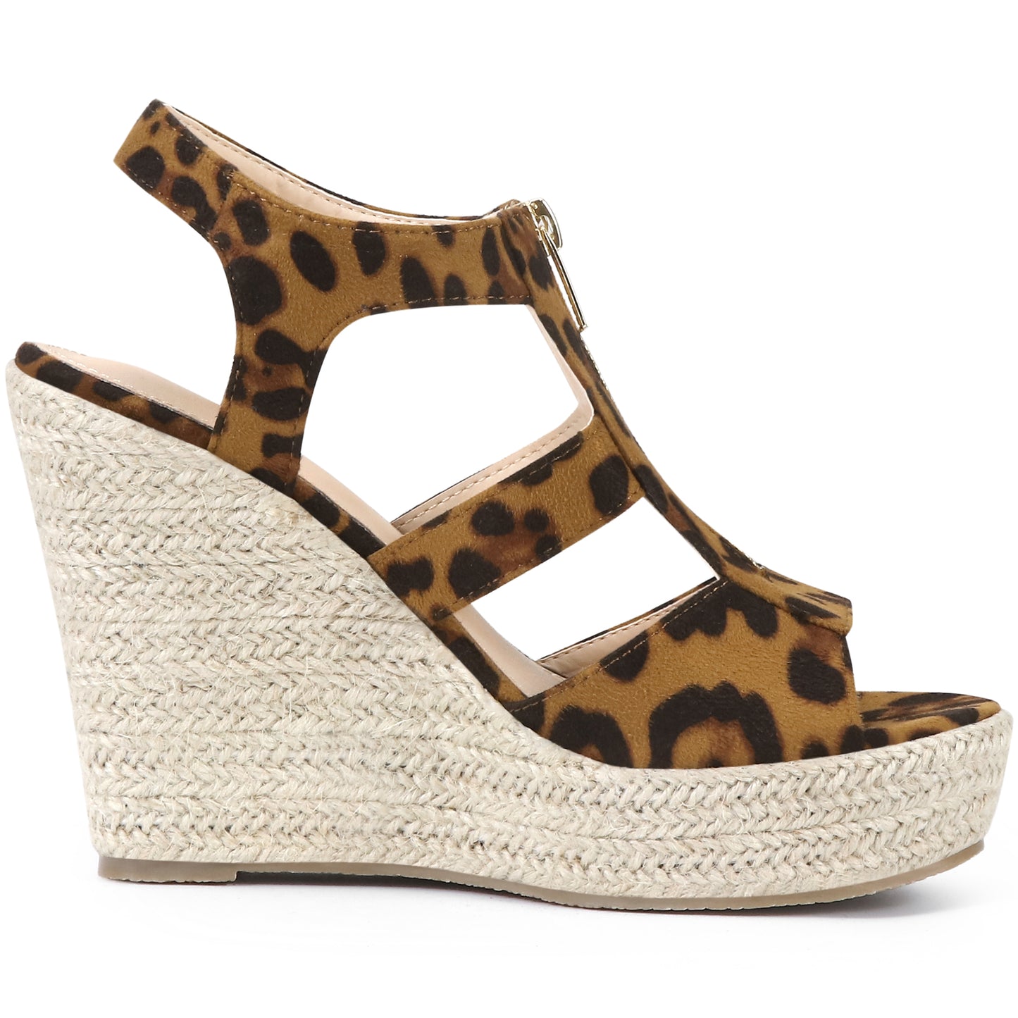 Sandalias de cuña con cremallera para mujer Sandalias de plataforma con cuña y tacón