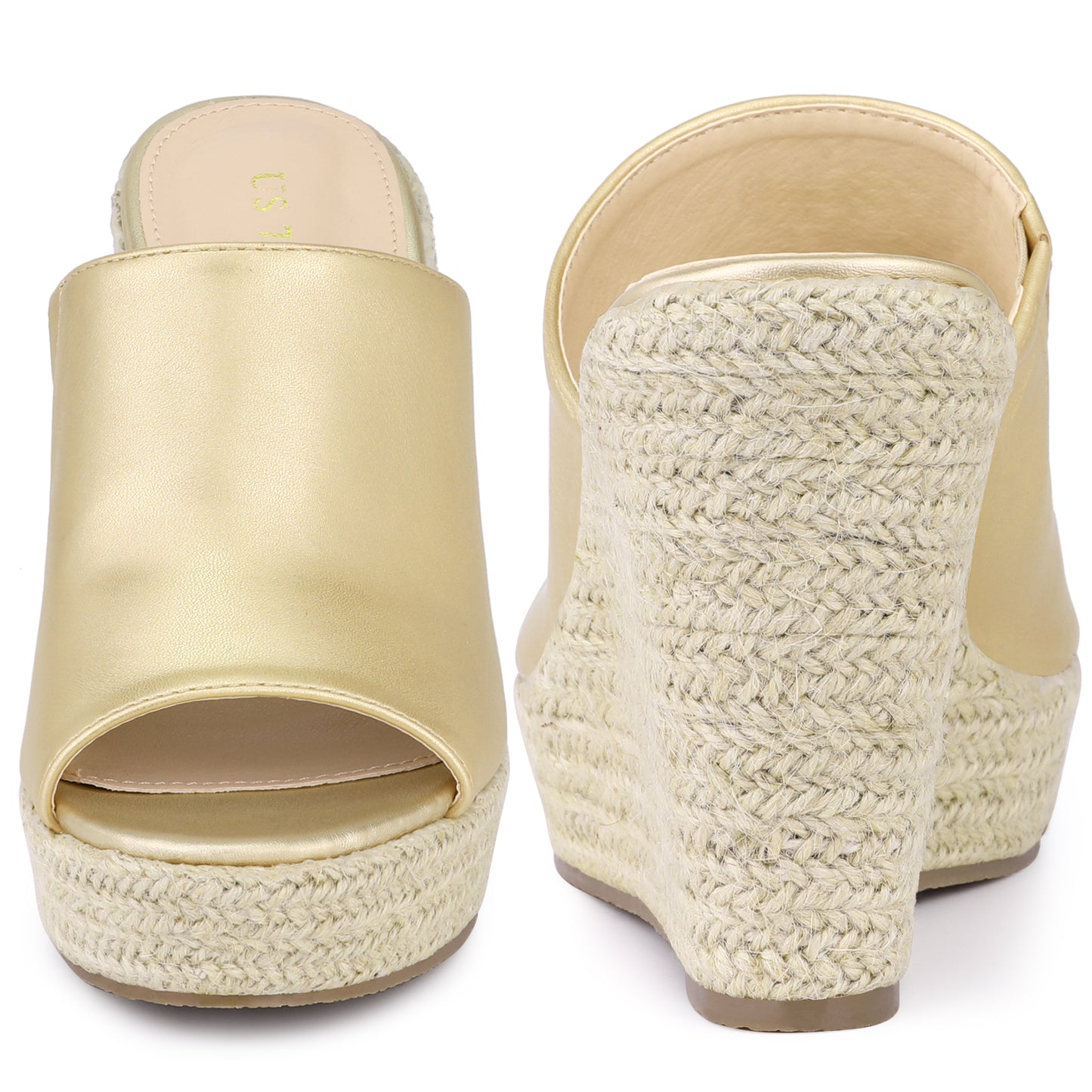 Women Open Toe Espadrille Wedge Heel Platform Slide Sandal