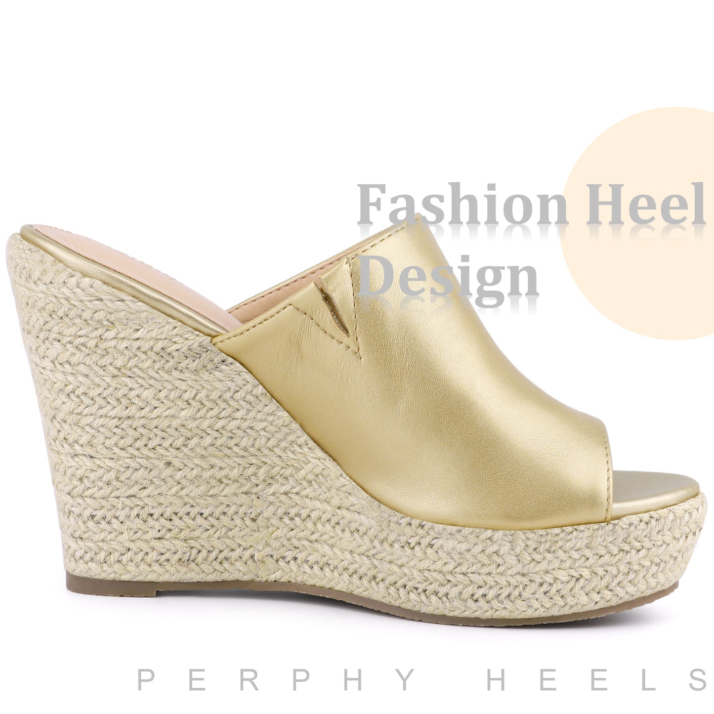 Women Open Toe Espadrille Wedge Heel Platform Slide Sandal