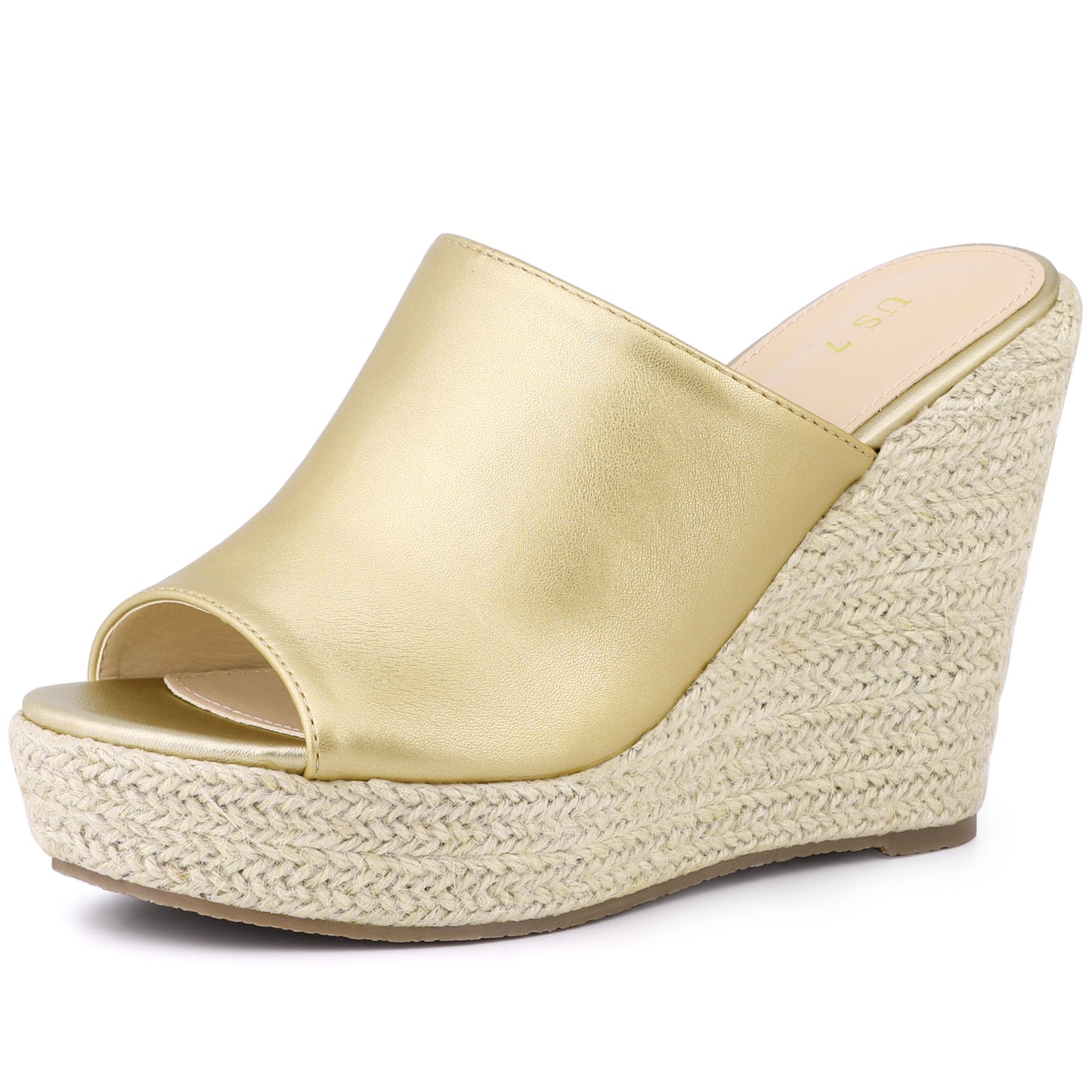 Women Open Toe Espadrille Wedge Heel Platform Slide Sandal