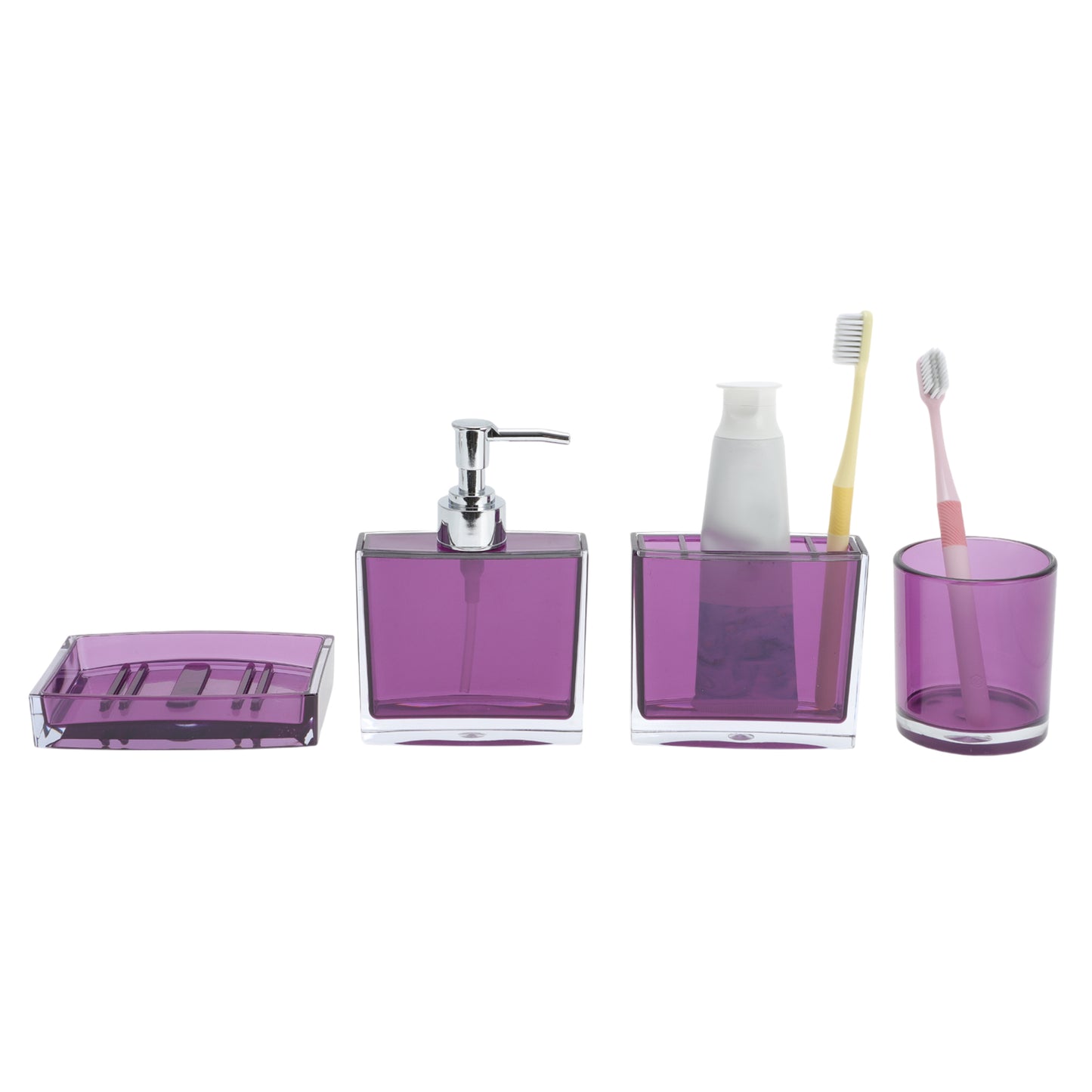 4 Pcs Set Lightweight Bathroom Accessories for Home Purple