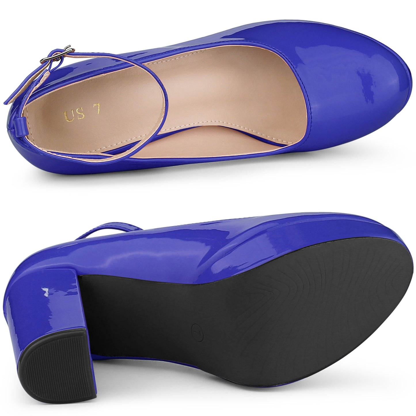 Women's Platform Ankle Strap Chunky Heel Mary Janes Pumps