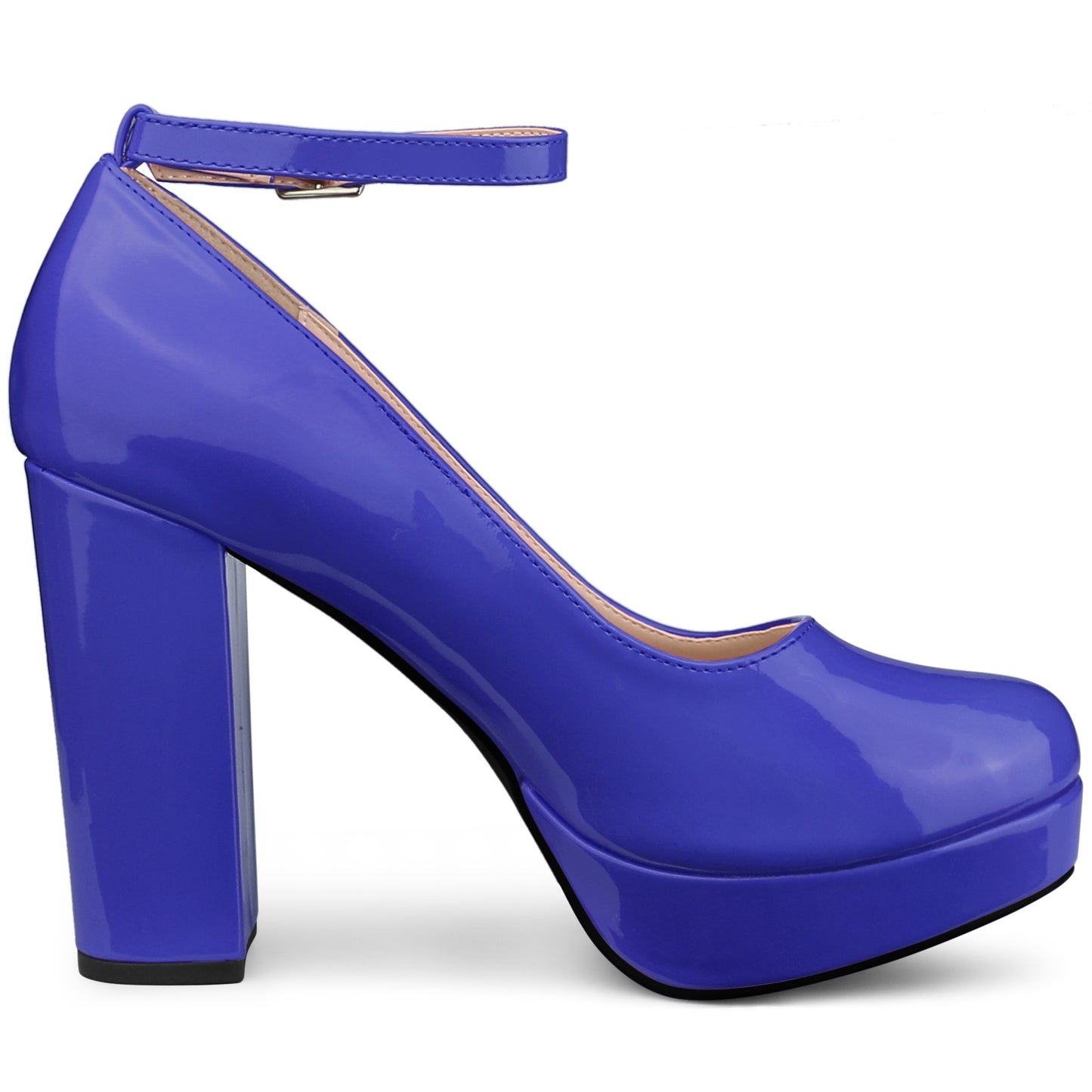 Women's Platform Ankle Strap Chunky Heel Mary Janes Pumps