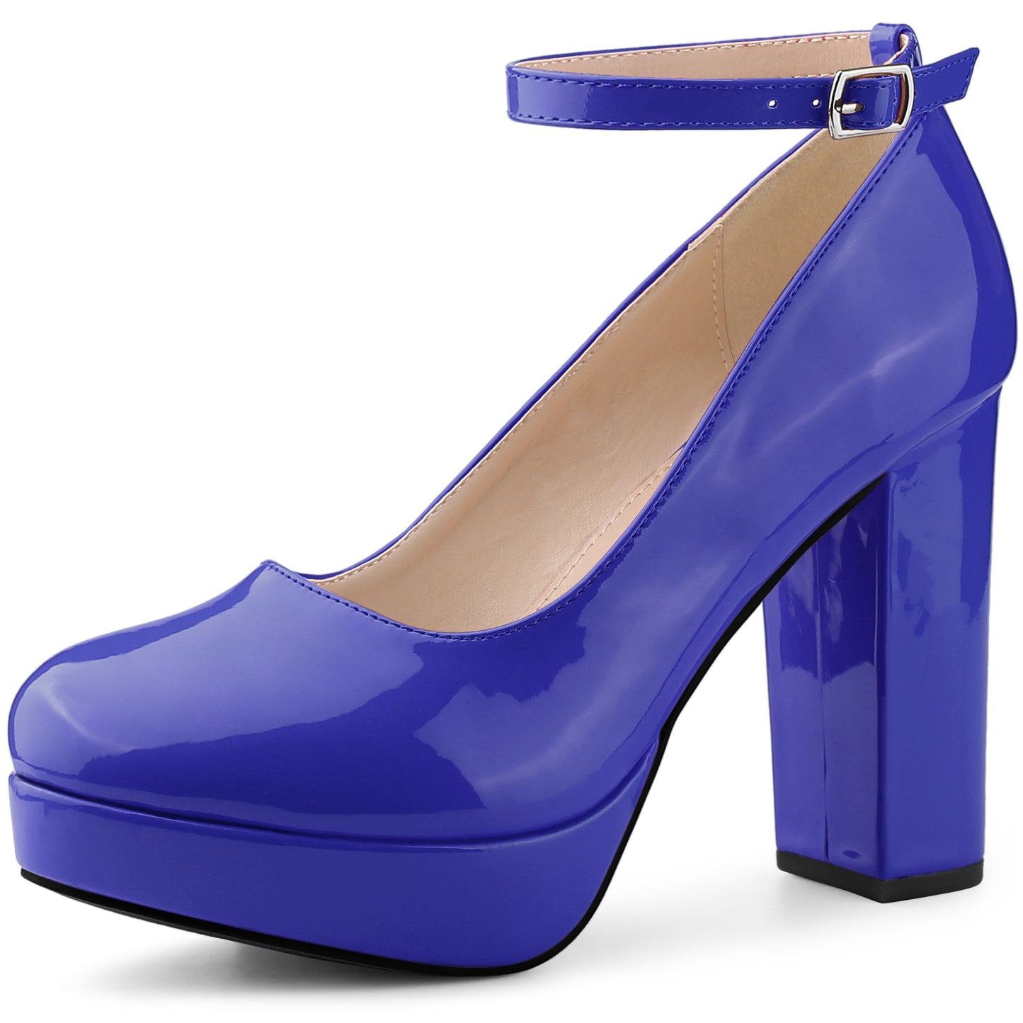 Women's Platform Ankle Strap Chunky Heel Mary Janes Pumps
