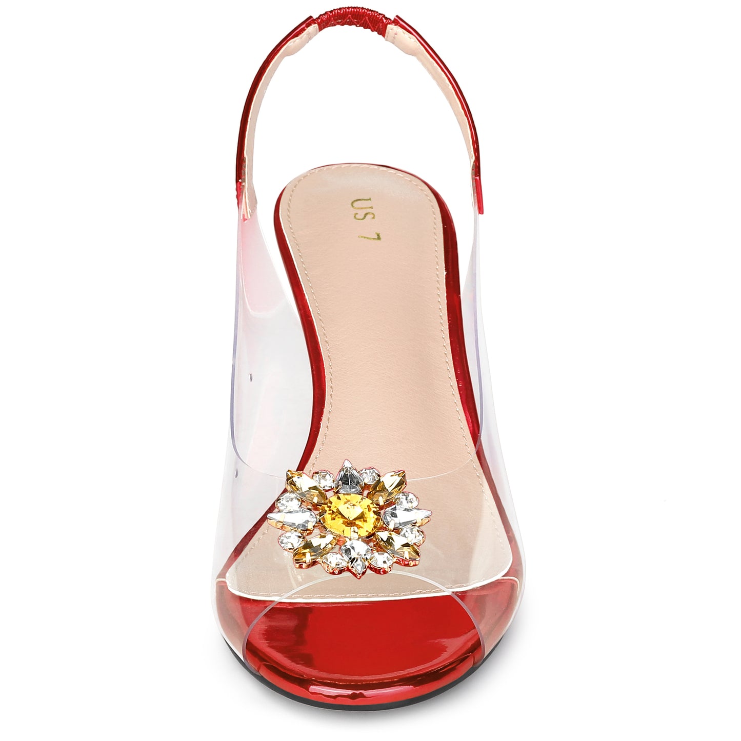 Women's Peep Toe Rhinestone Clear Wedges Heels Sandals