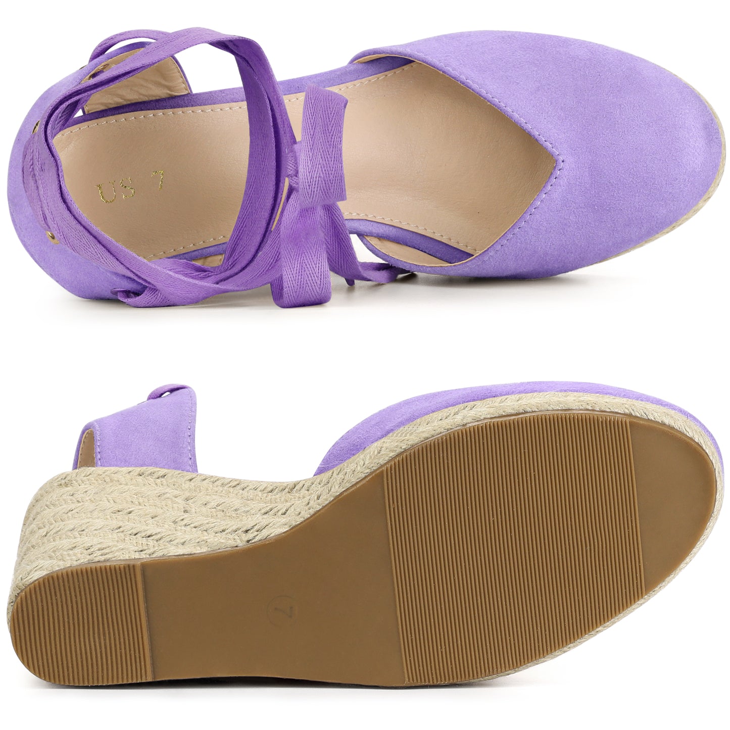Sandalias de plataforma con cuña y cordones para mujer