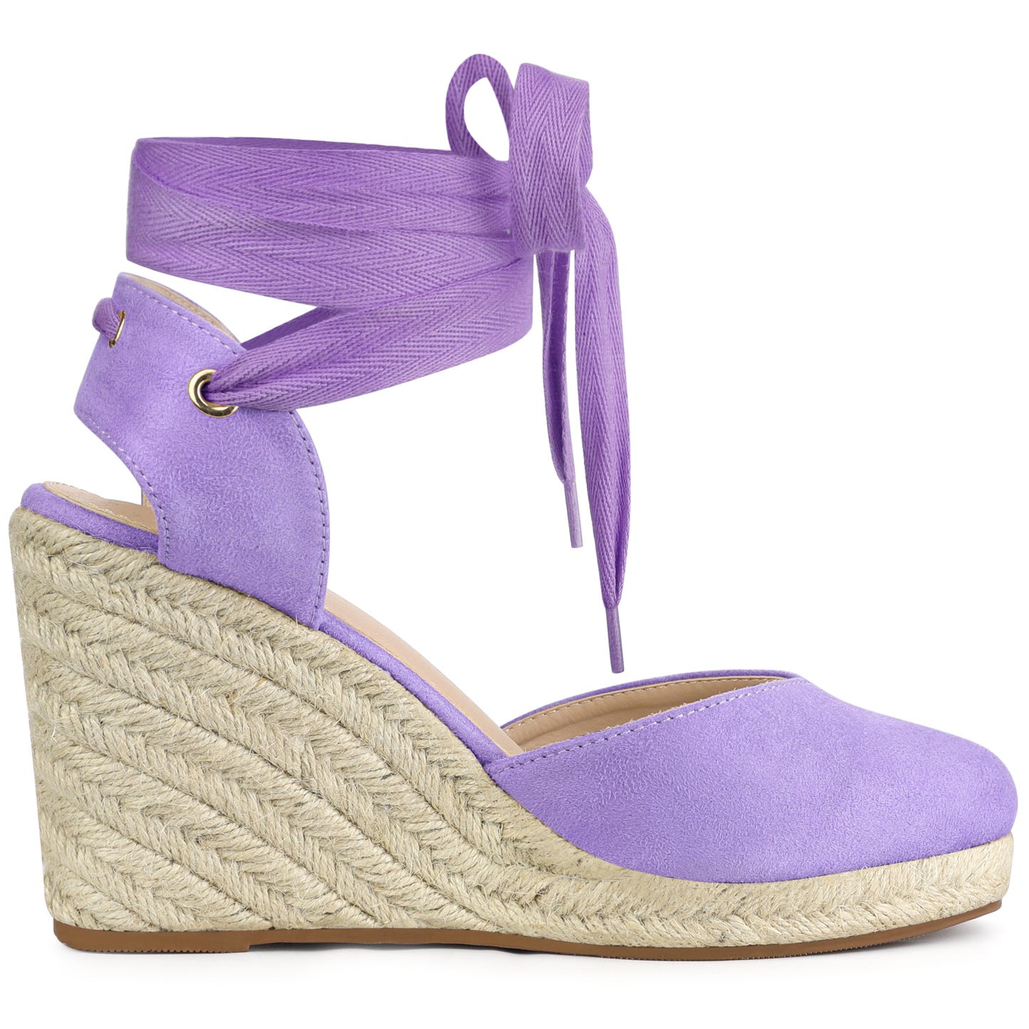 Sandalias de plataforma con cuña y cordones para mujer