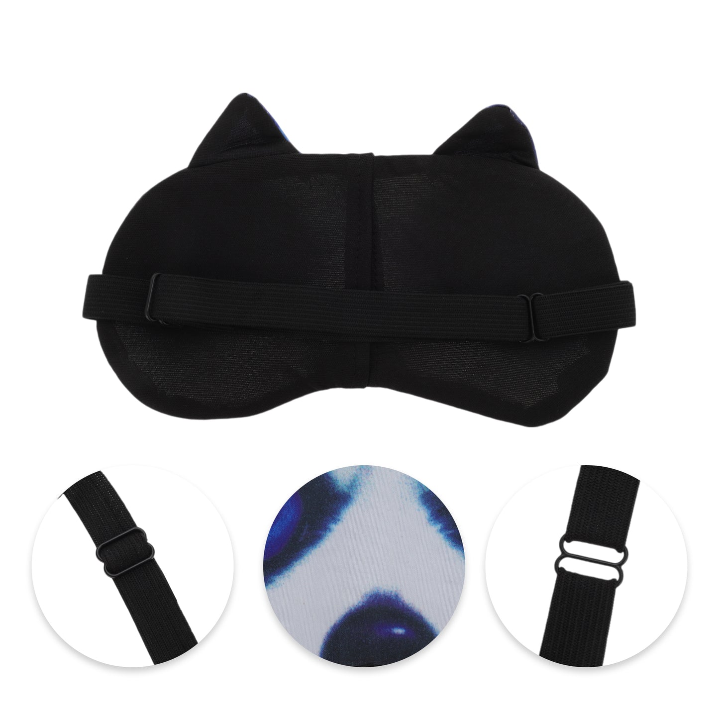 Portable Dog Sleep Mask Eye Shade Cover for Rest Black White