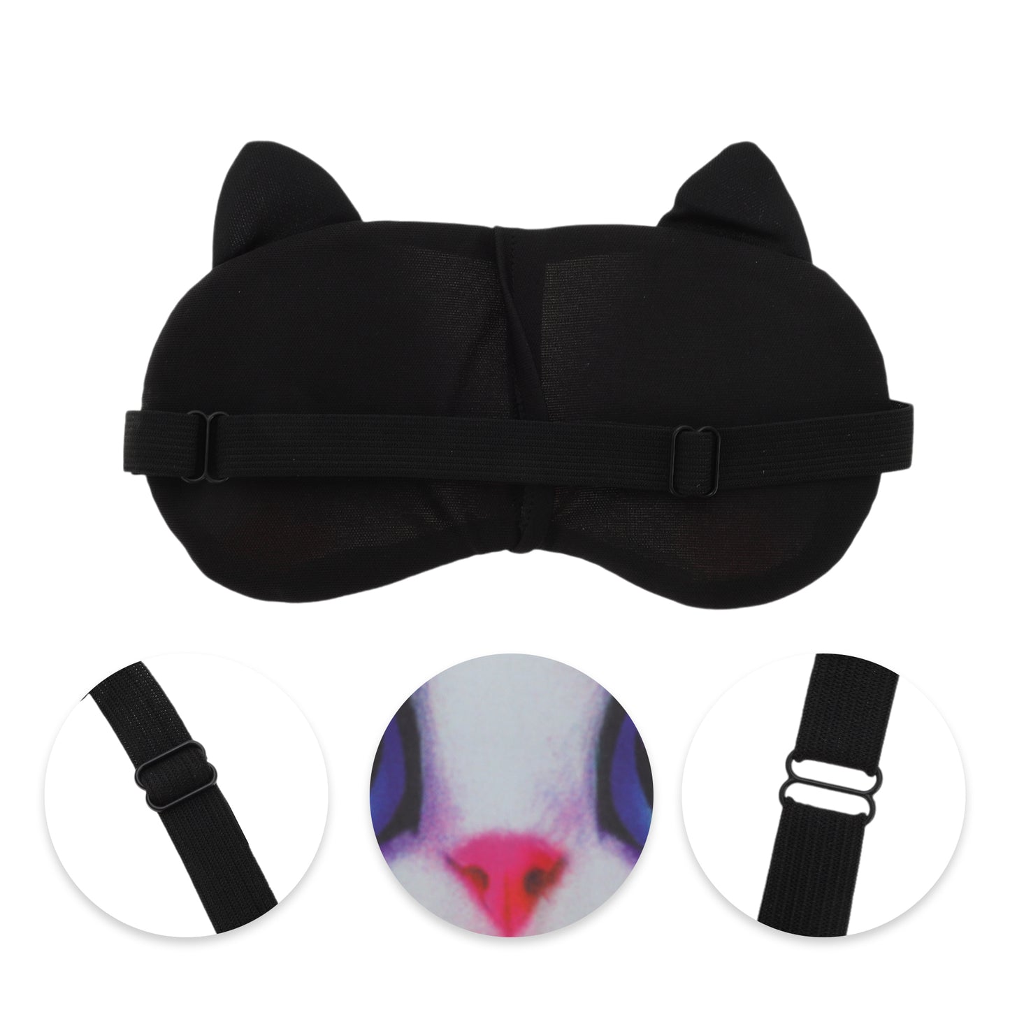 Portable Cat Sleep Mask Eye Shade Cover for Rest White