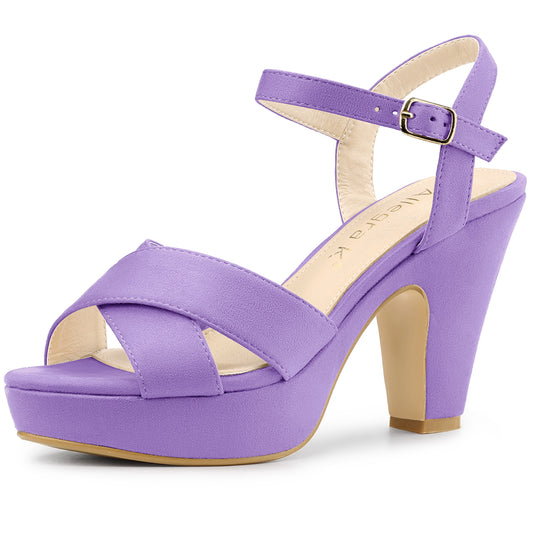 Sandalias de plataforma con tacón grueso y tira trasera para mujer