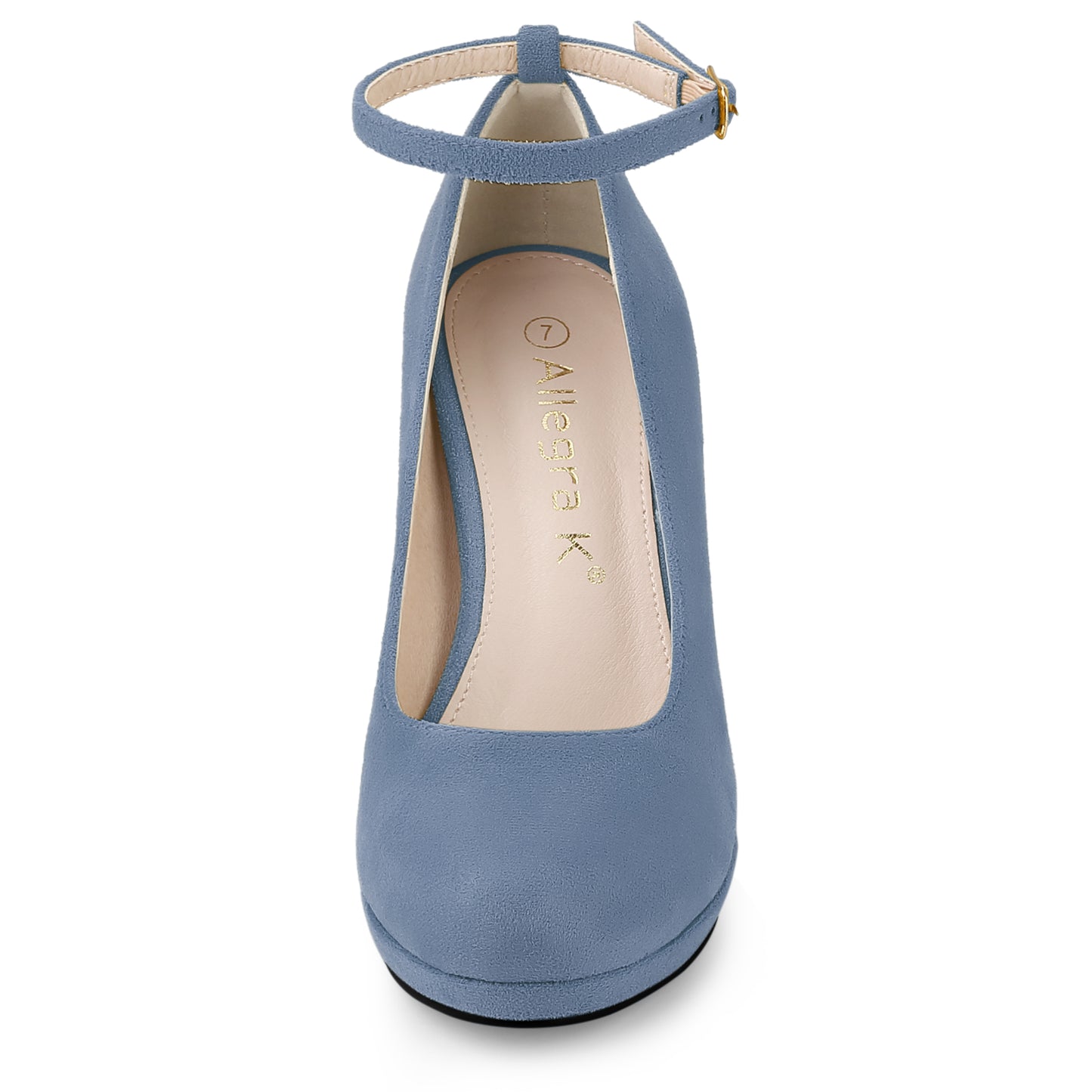 Women's Round Toe Stiletto Heels Ankle Strap Pumps