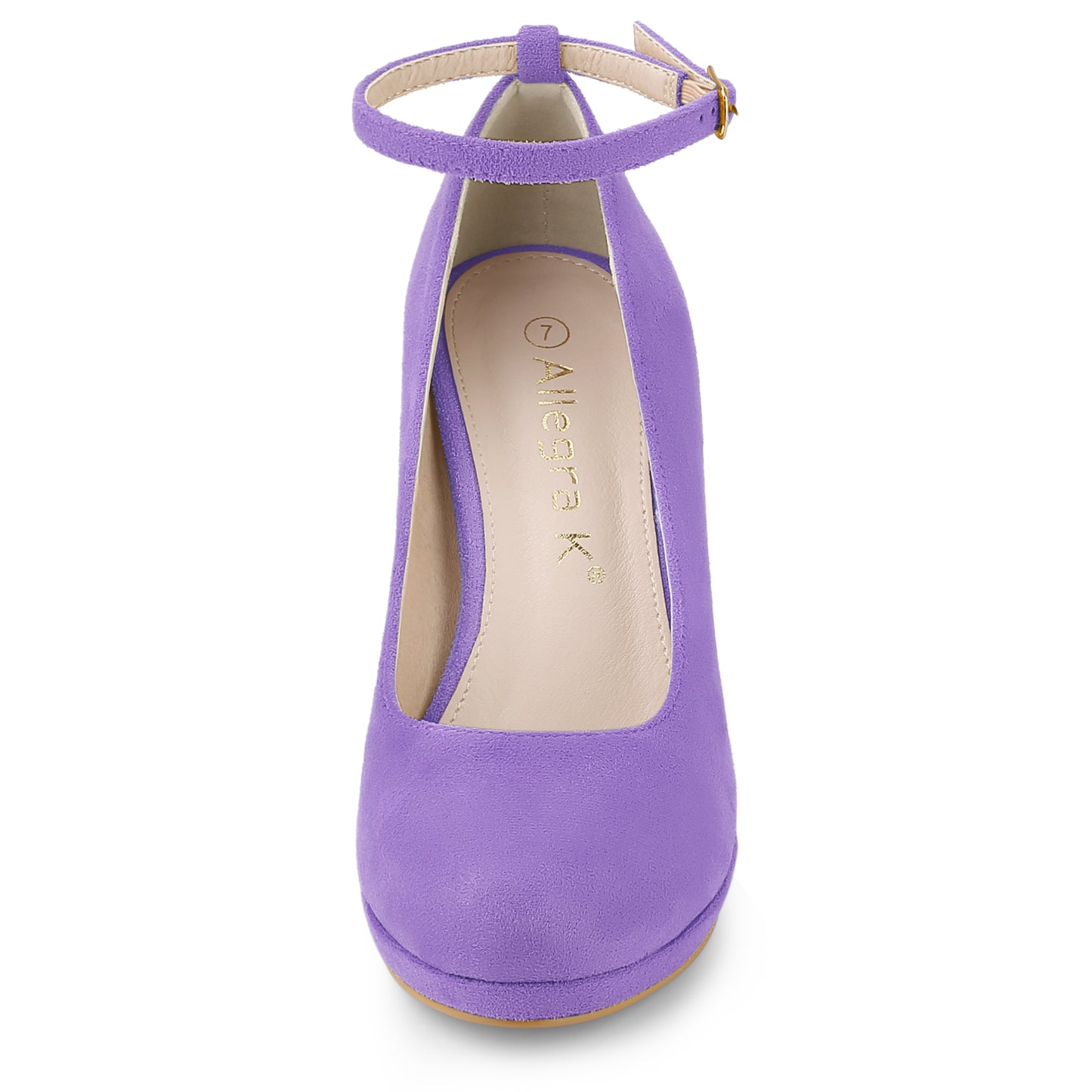 Women's Round Toe Stiletto Heels Ankle Strap Pumps