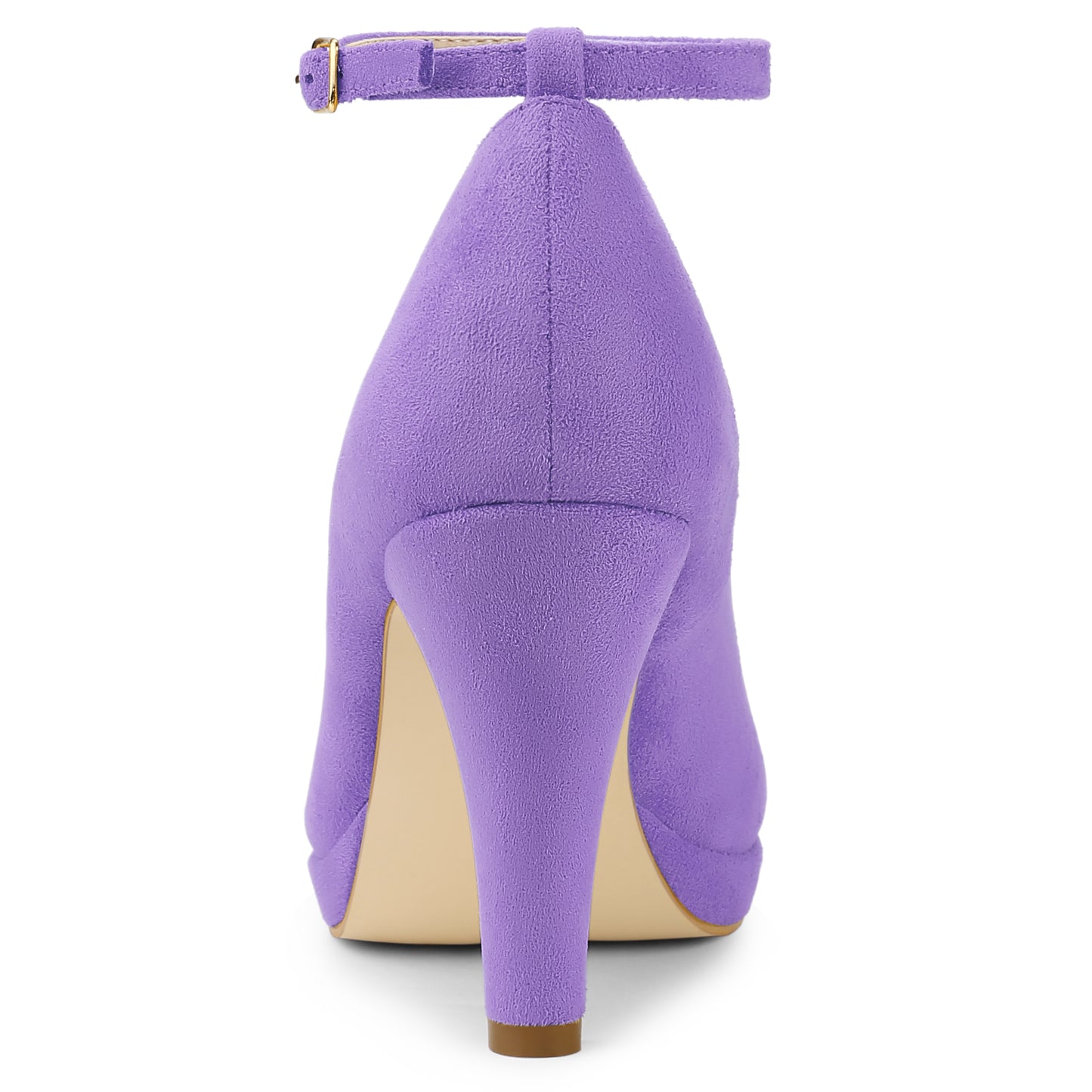 Women's Round Toe Stiletto Heels Ankle Strap Pumps