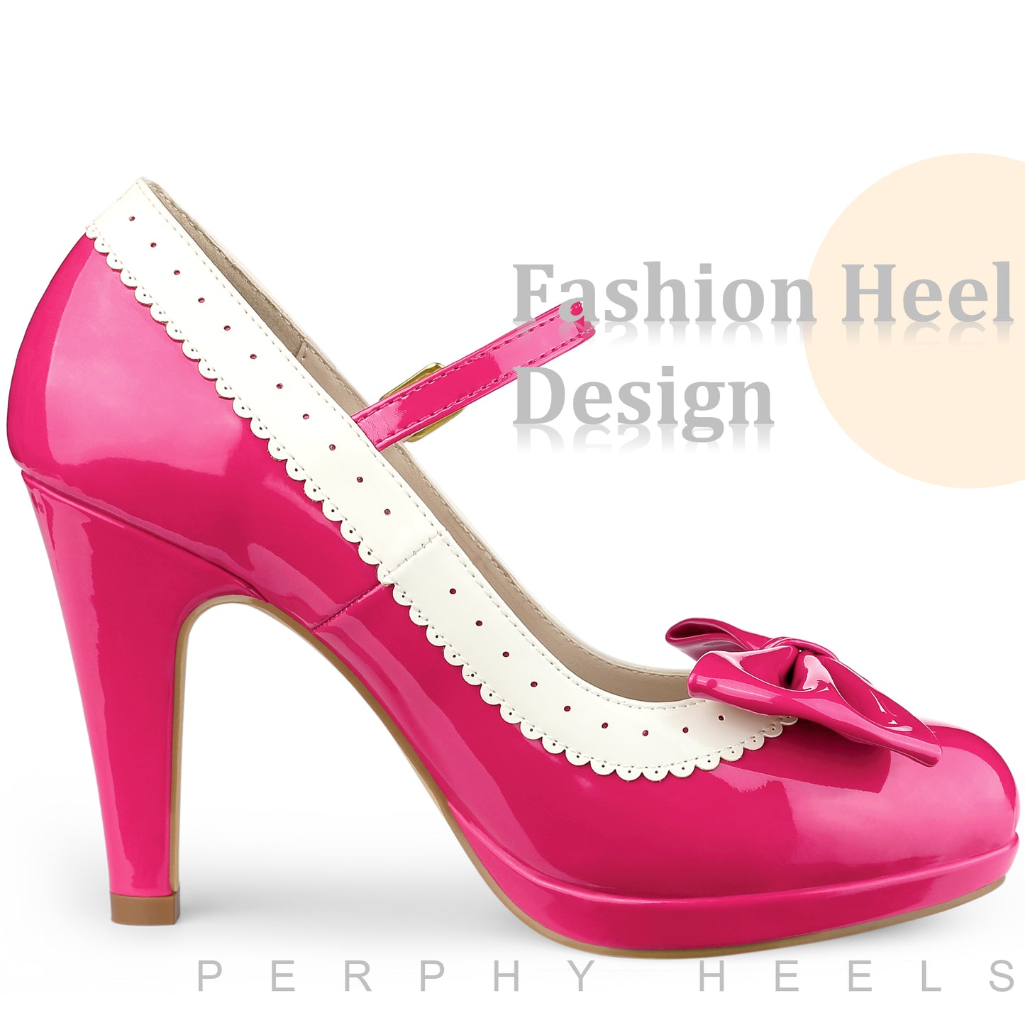 Zapatos retro para mujer con plataforma y lazo, tacones de aguja, zapatos Mary Jane