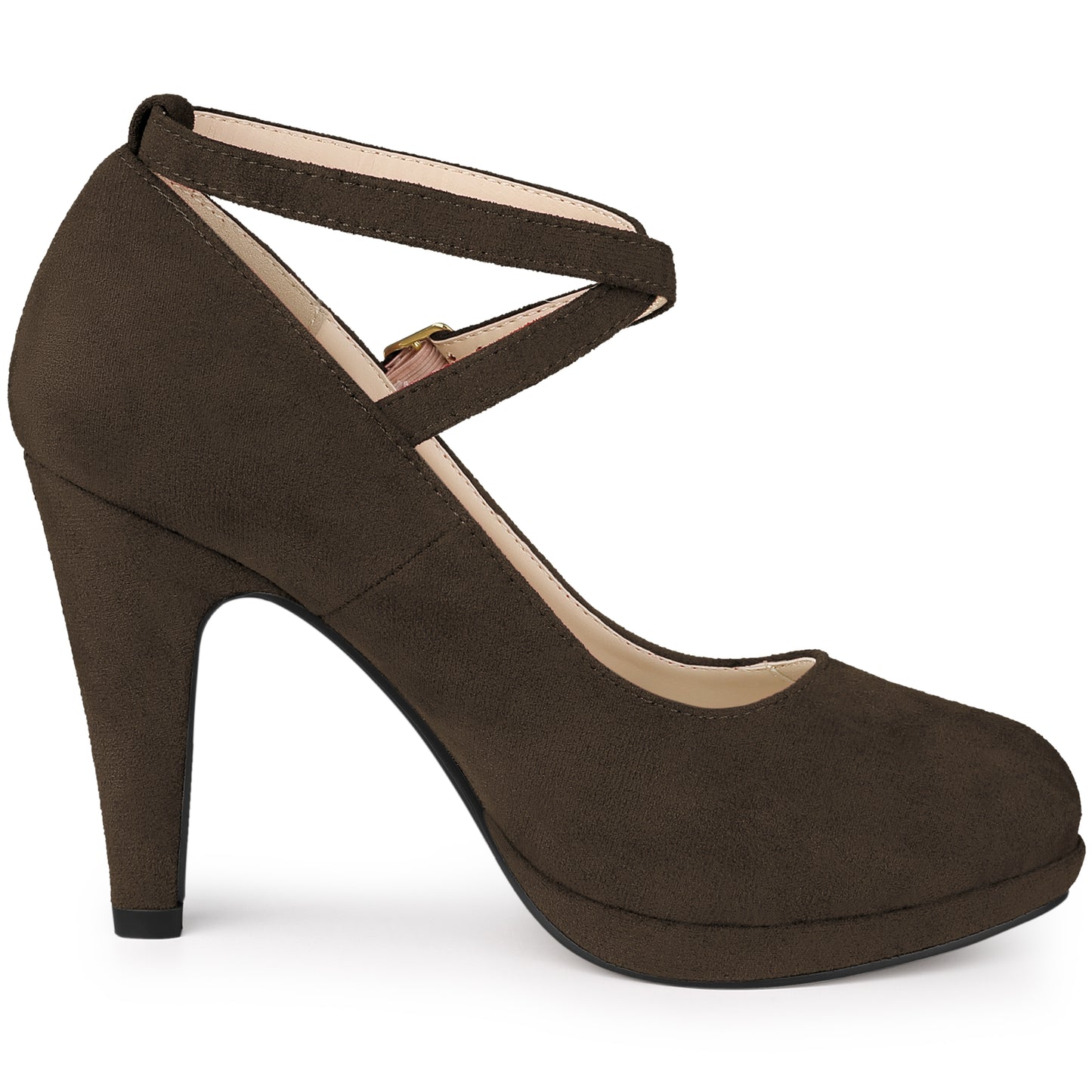 Women's Platform Cross Strap Stiletto Heels Mary Jane Pumps