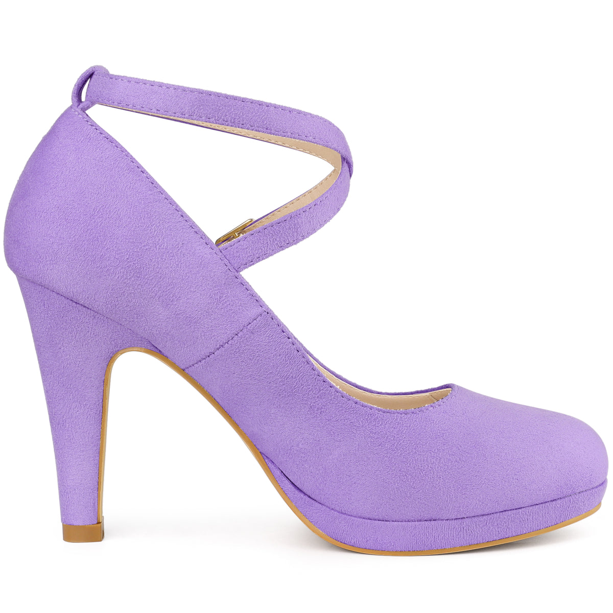 Women's Platform Cross Strap Stiletto Heels Mary Jane Pumps