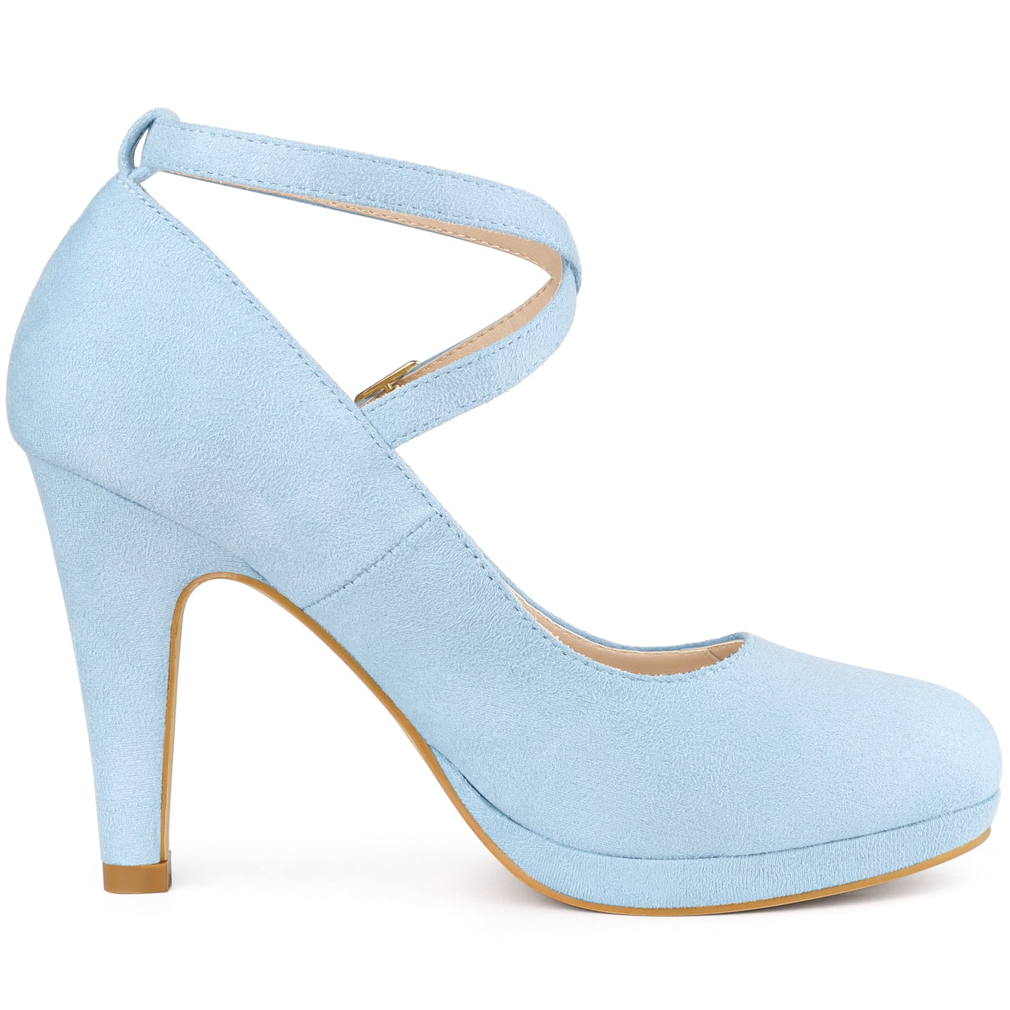 Women's Platform Cross Strap Stiletto Heels Mary Jane Pumps