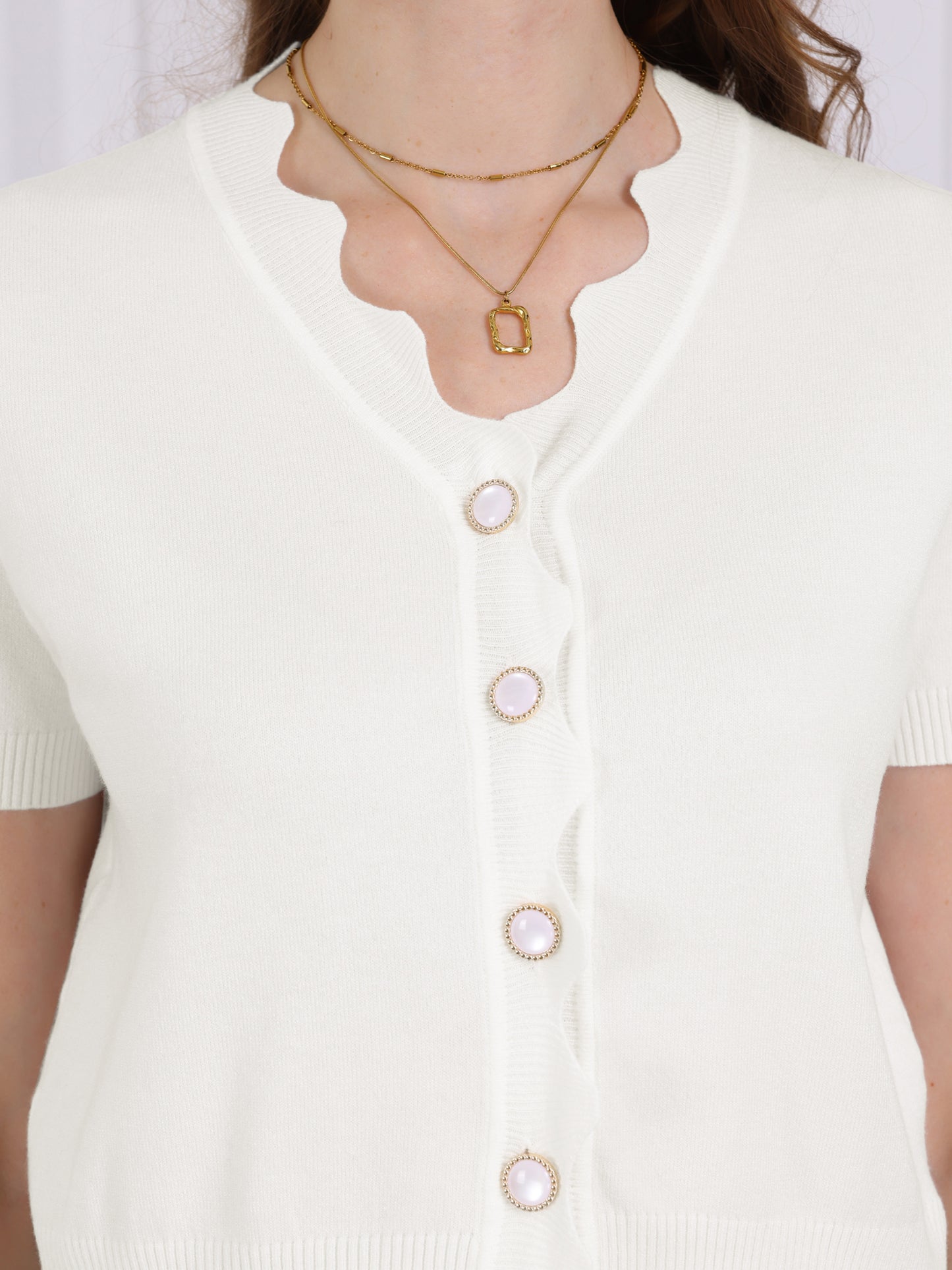 Cárdigan de punto de manga corta para mujer, cuello en V, informal, de verano, acanalado, top corto