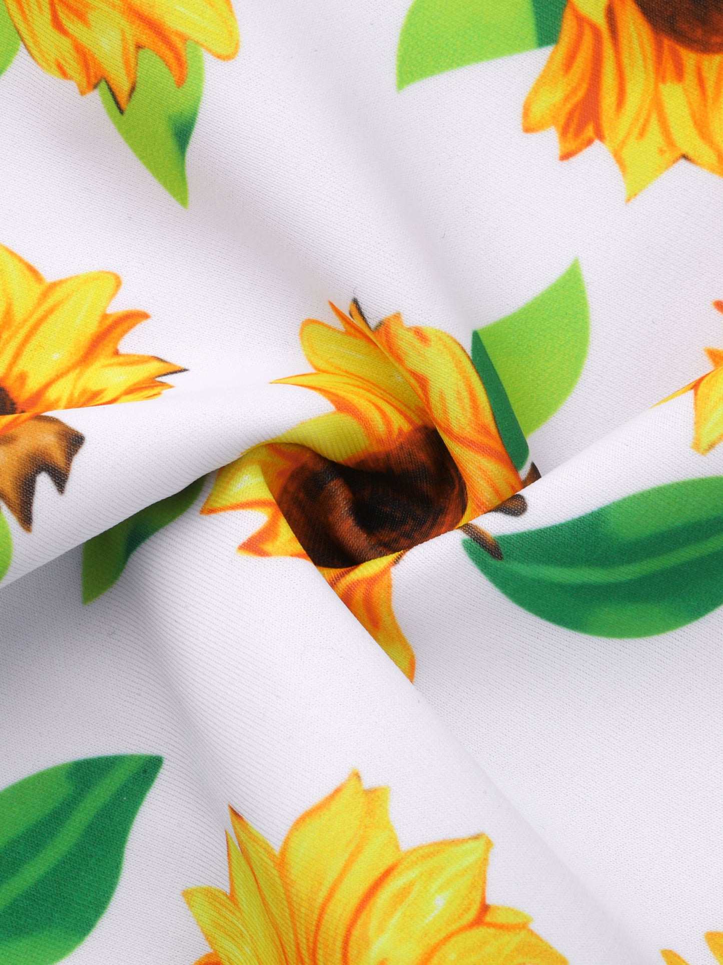 Traje de baño de dos piezas con estampado de girasoles y cintura alta para mujer