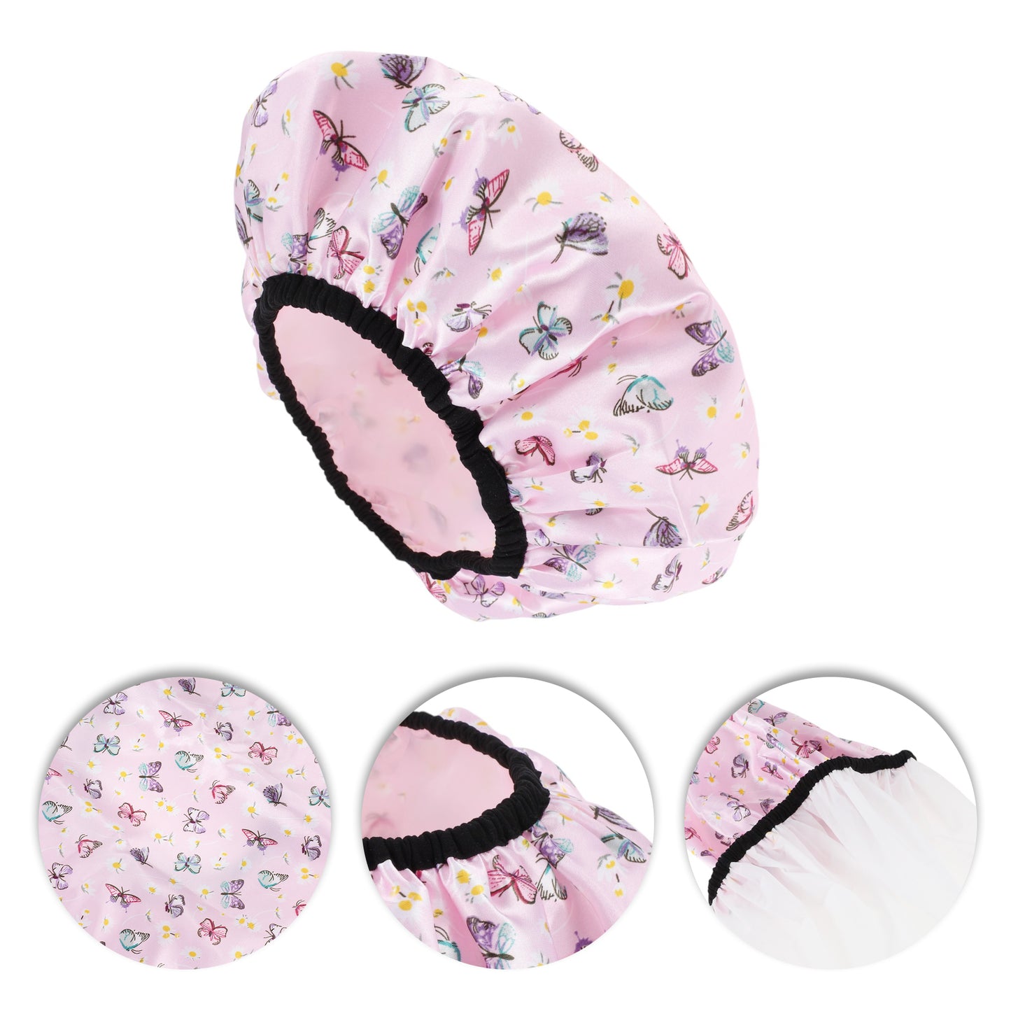 1 Pc Women Fluttering Butterfly Bath Cap for Shower Business Travel Purple