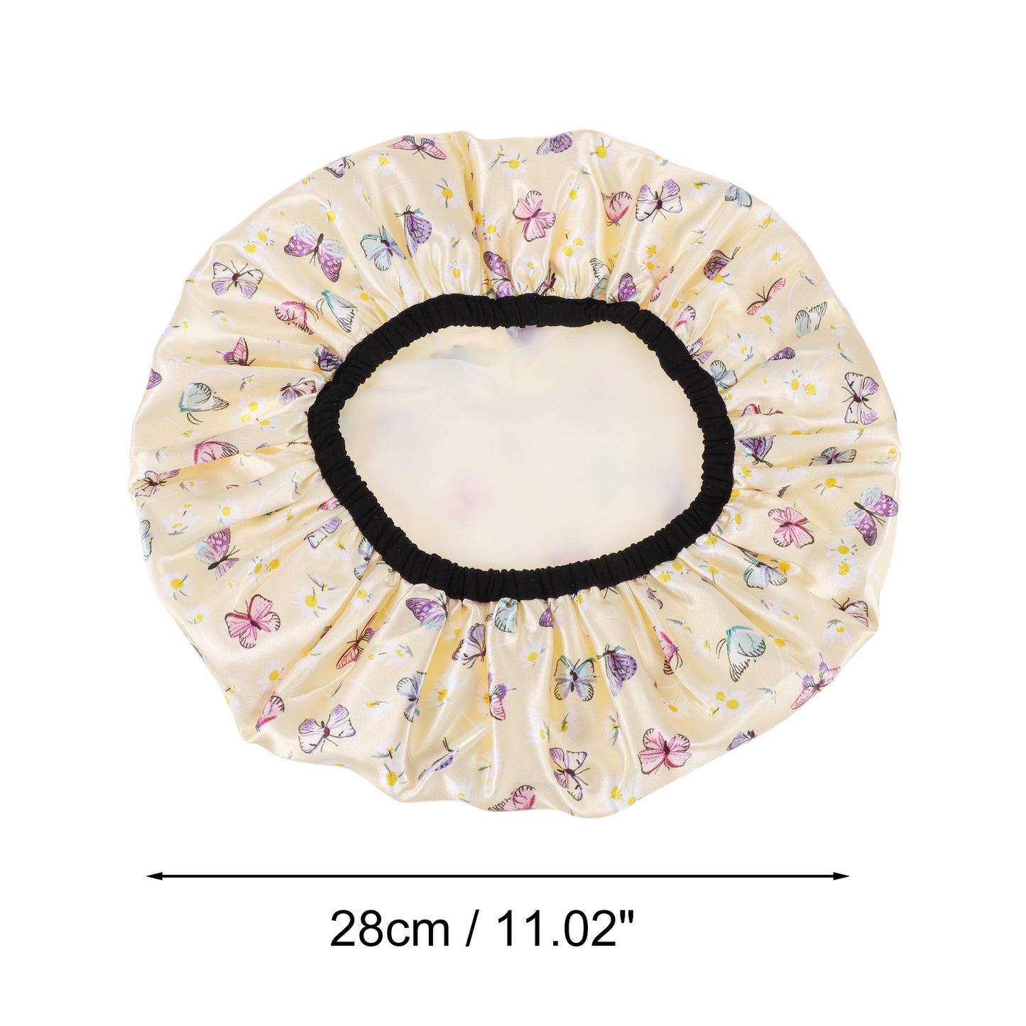 1 Pc Women Fluttering Butterfly Bath Cap for Shower Business Travel Yellow
