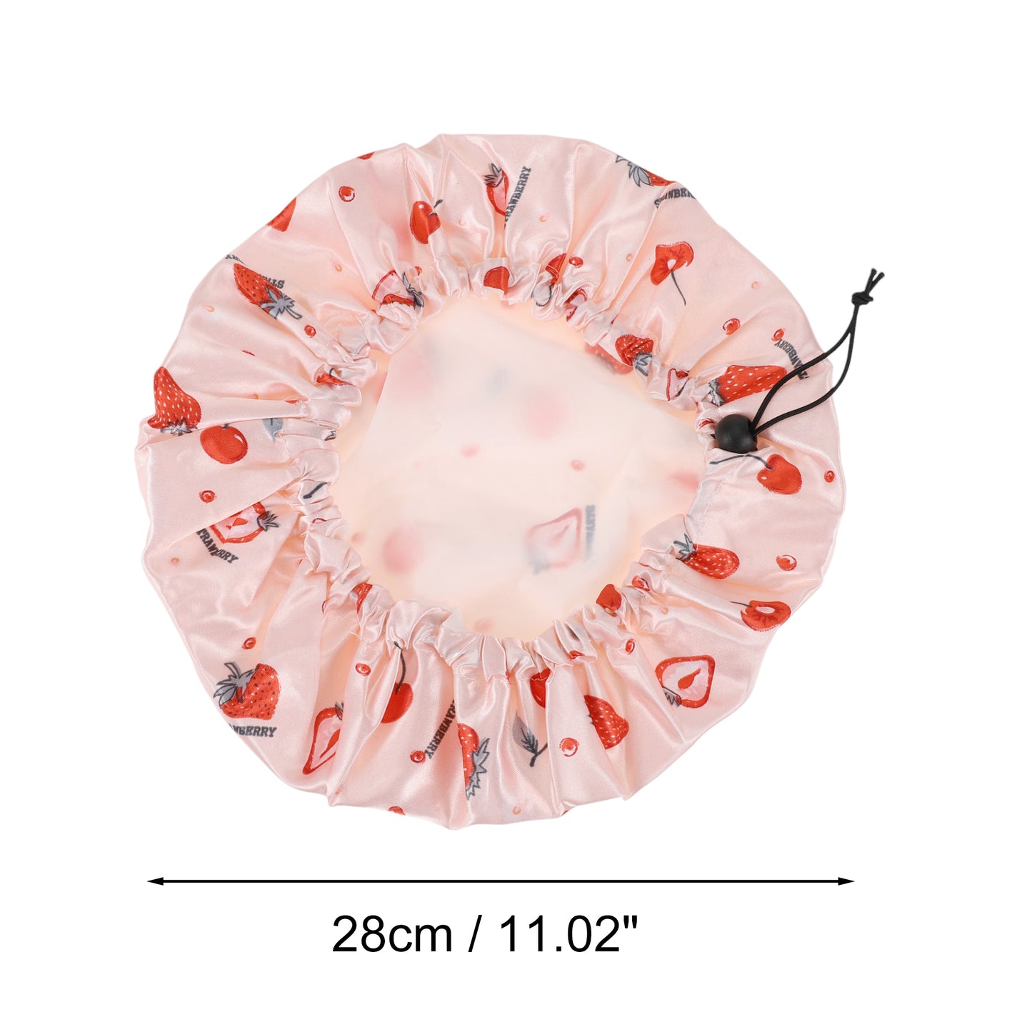 1 Pc Women's Strawberry Bath Cap Shower Cap Red Pink