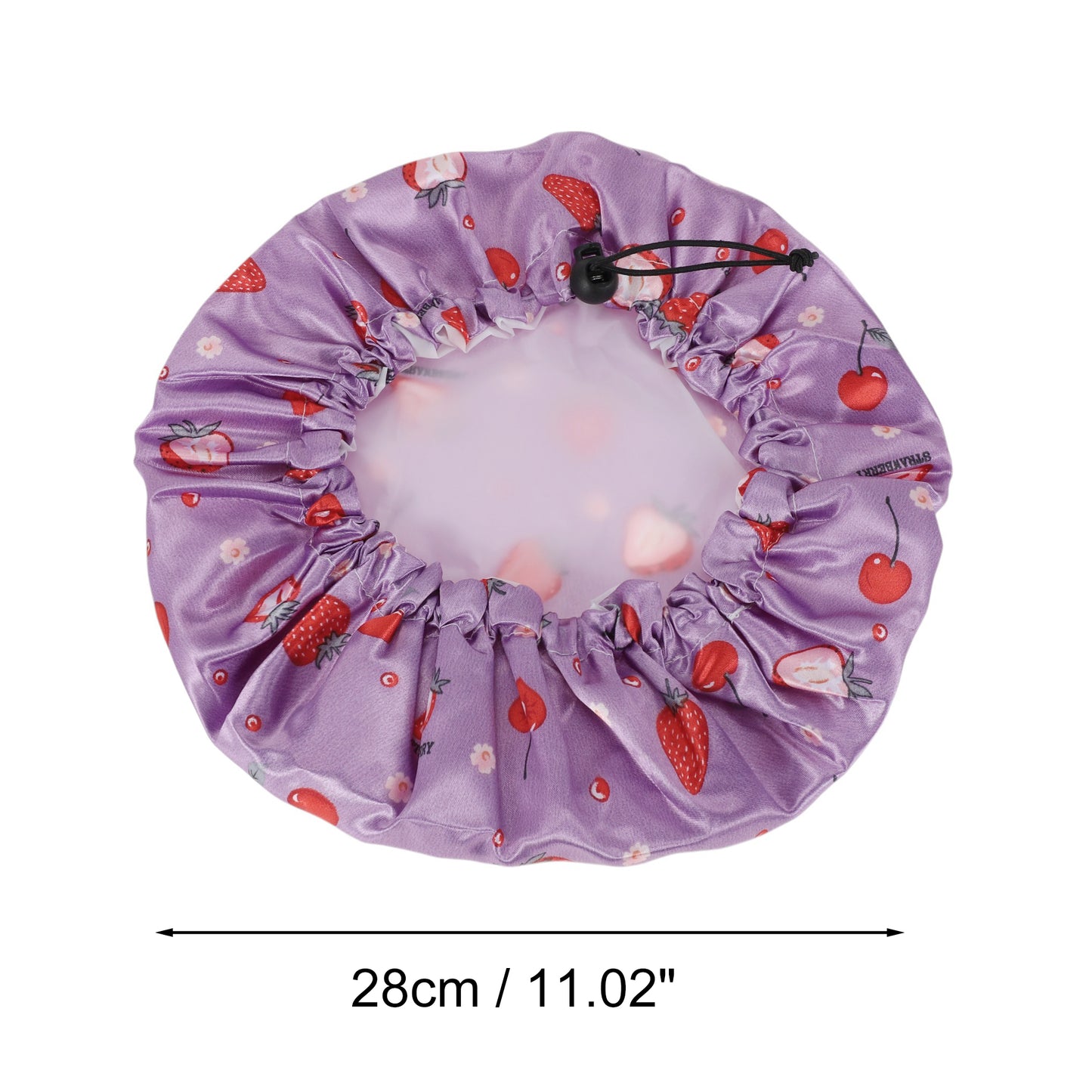 1 Pc Women's Strawberry Bath Cap Shower Cap Red Purple