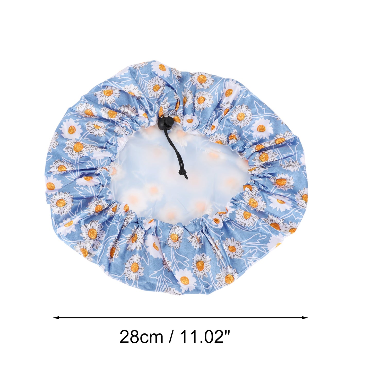 1 Pc Women's Flowers Bath Cap Travel Shower Cap Blue White Orange