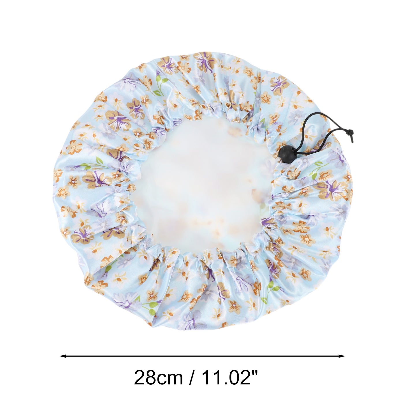 1 Pc Women Elegant Flowers Bath Cap for Bathroom Travel Blue White Orange