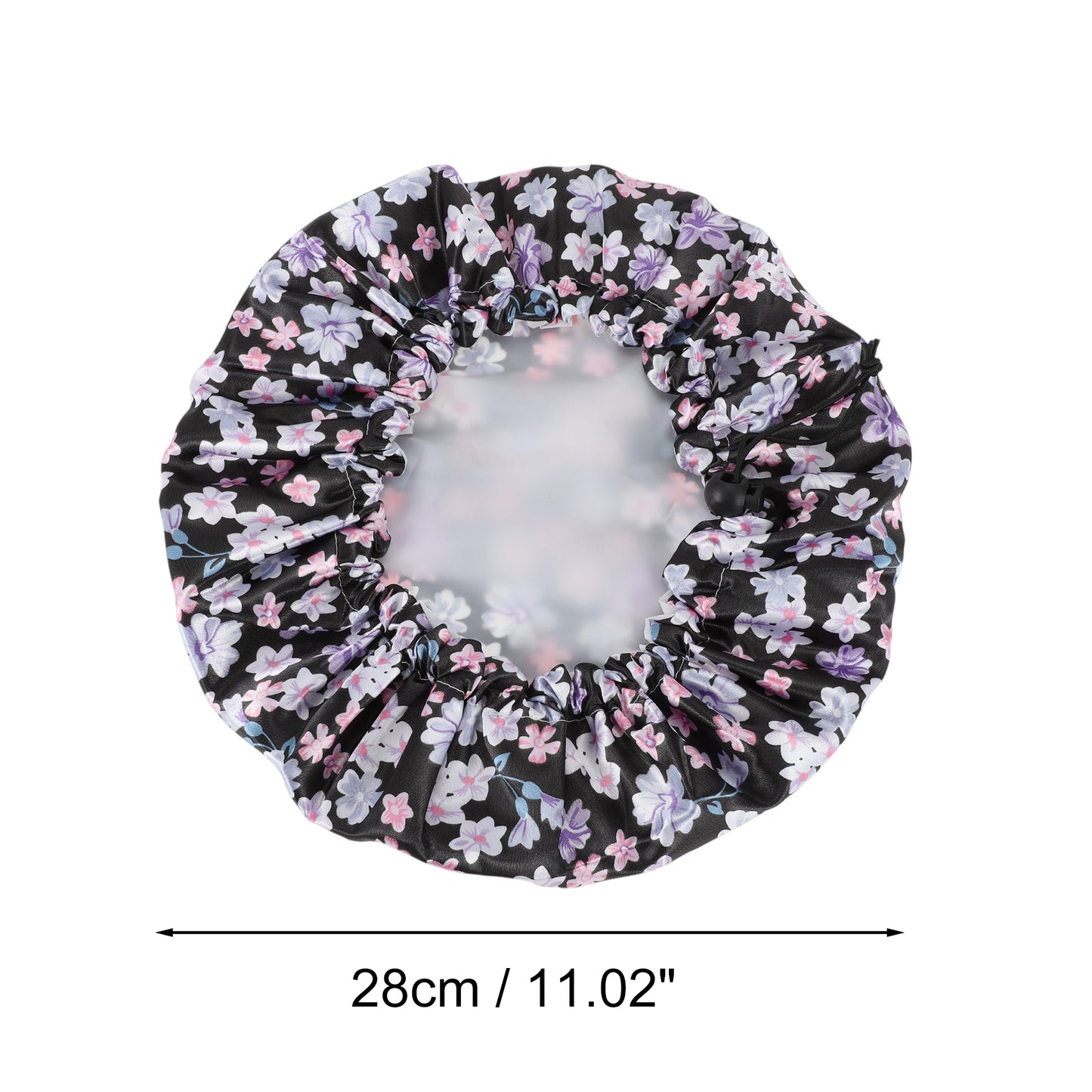 1 Pc Women Elegant Flowers Bath Cap for Bathroom Travel Pink Purple