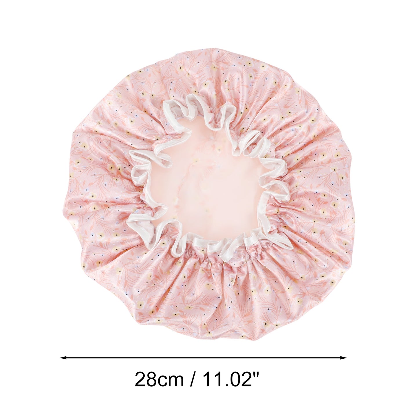 1 Pc Women Flower Bath Cap Shower Cap for Bathroom Pink