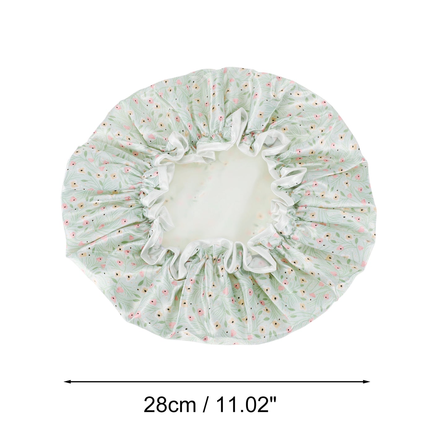 1 Pc Women Flower Bath Cap Shower Cap for Bathroom Green