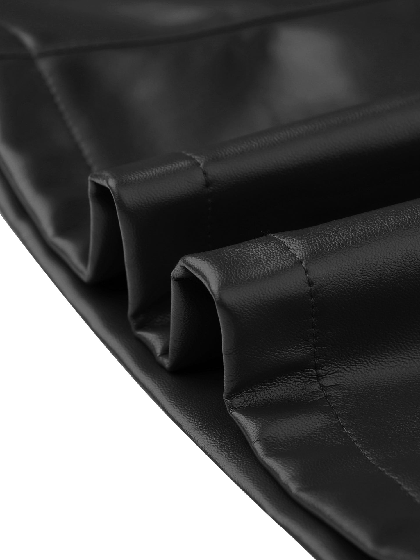 Women's A-Line High Waist PU Fall Winter Faux Leather Belted Midi Skirt