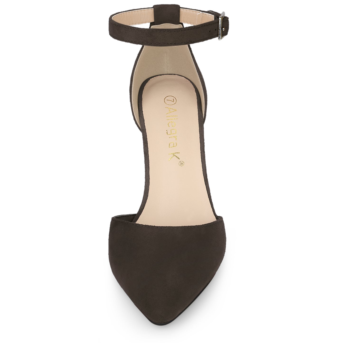 Women's Ankle Strap Pointed Toe Block Heels Pumps