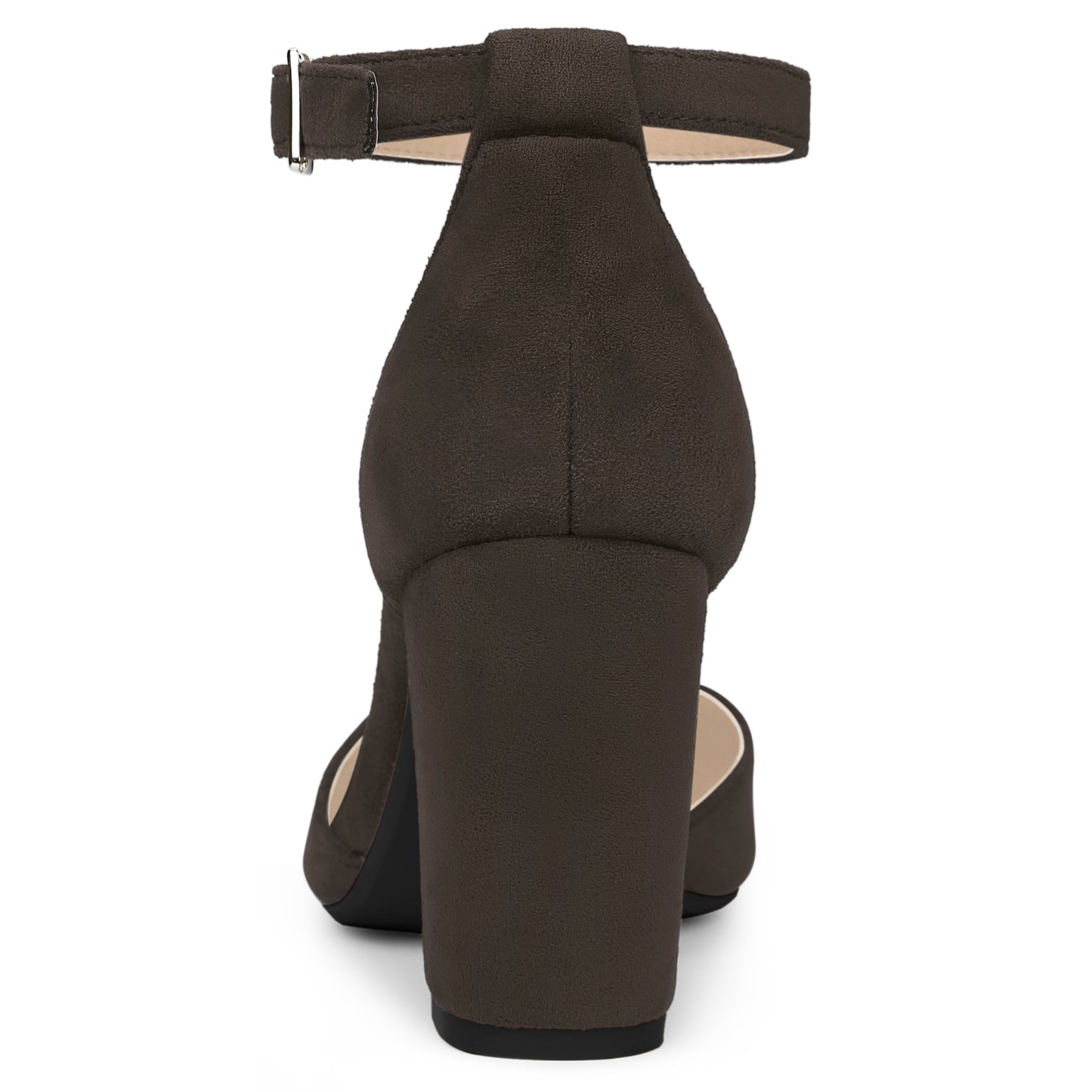 Women's Ankle Strap Pointed Toe Block Heels Pumps