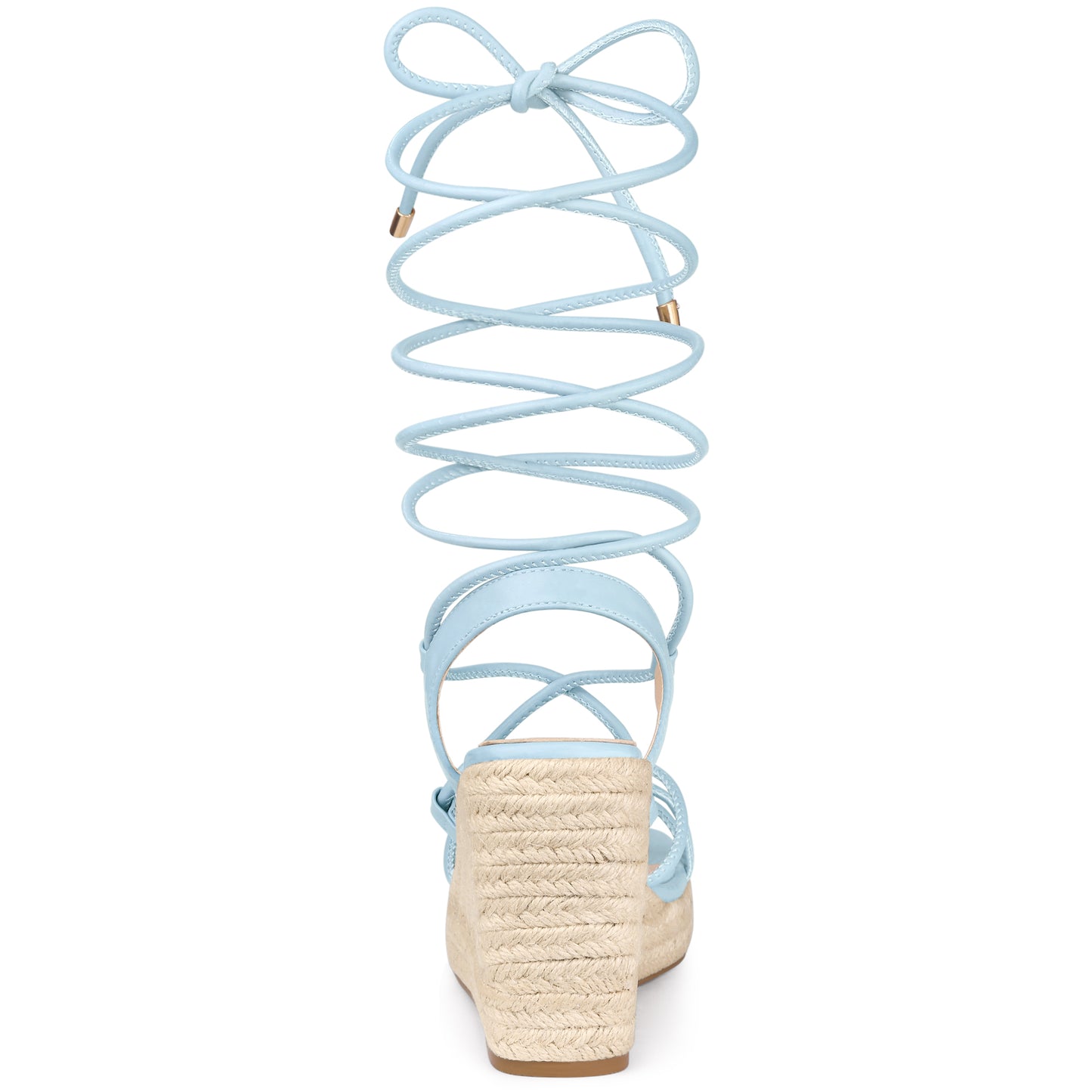 Alpargatas con plataforma, punta cuadrada y cordones para mujer