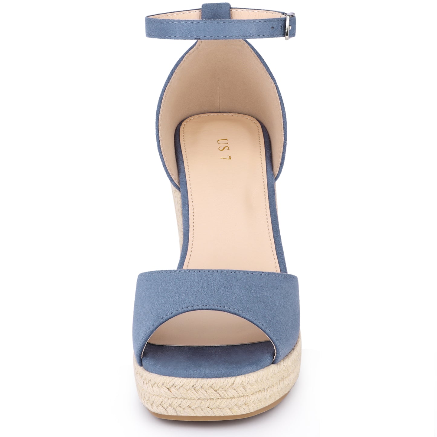 Sandalias de plataforma con tiras en el tobillo y tacón de cuña para mujer