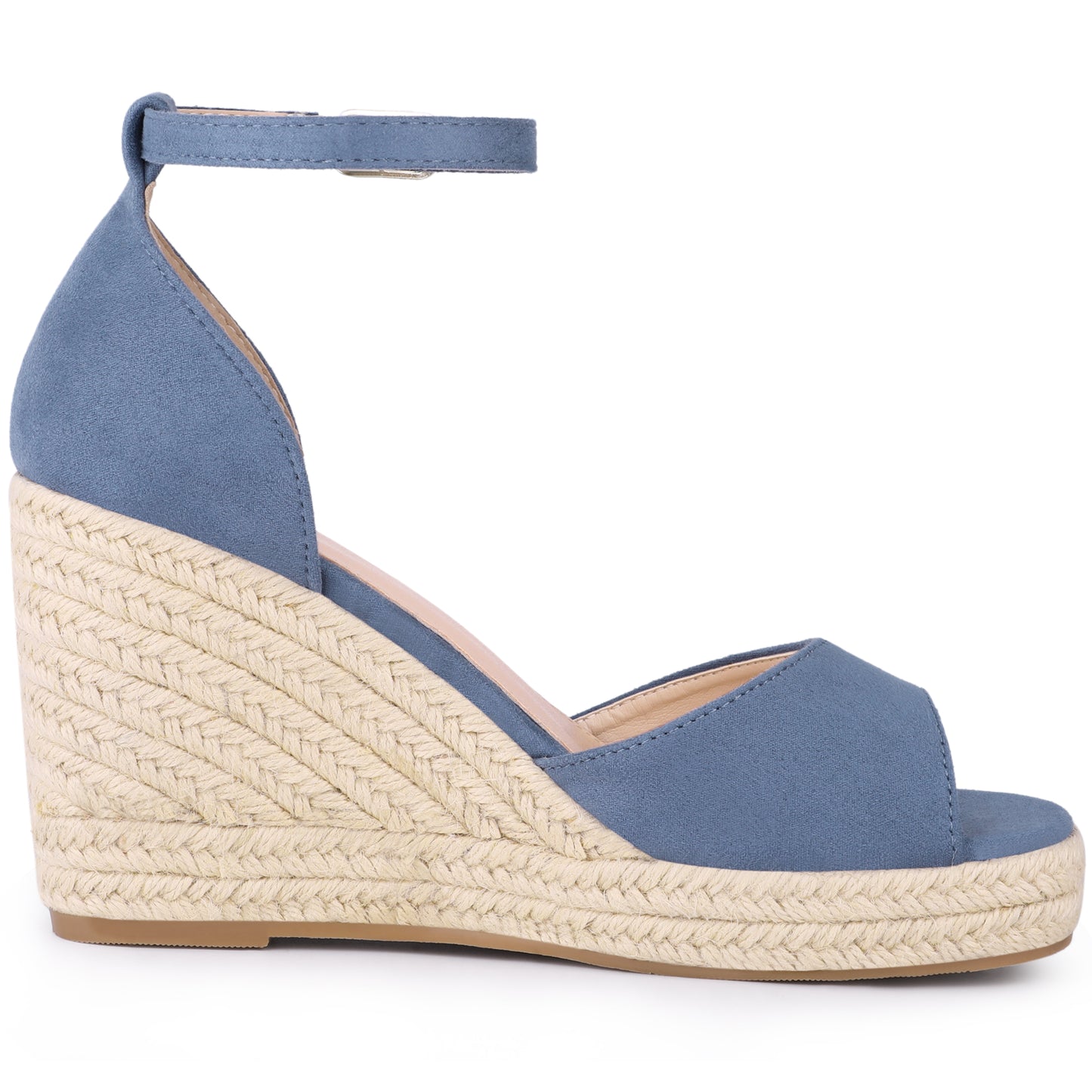 Sandalias de plataforma con tiras en el tobillo y tacón de cuña para mujer