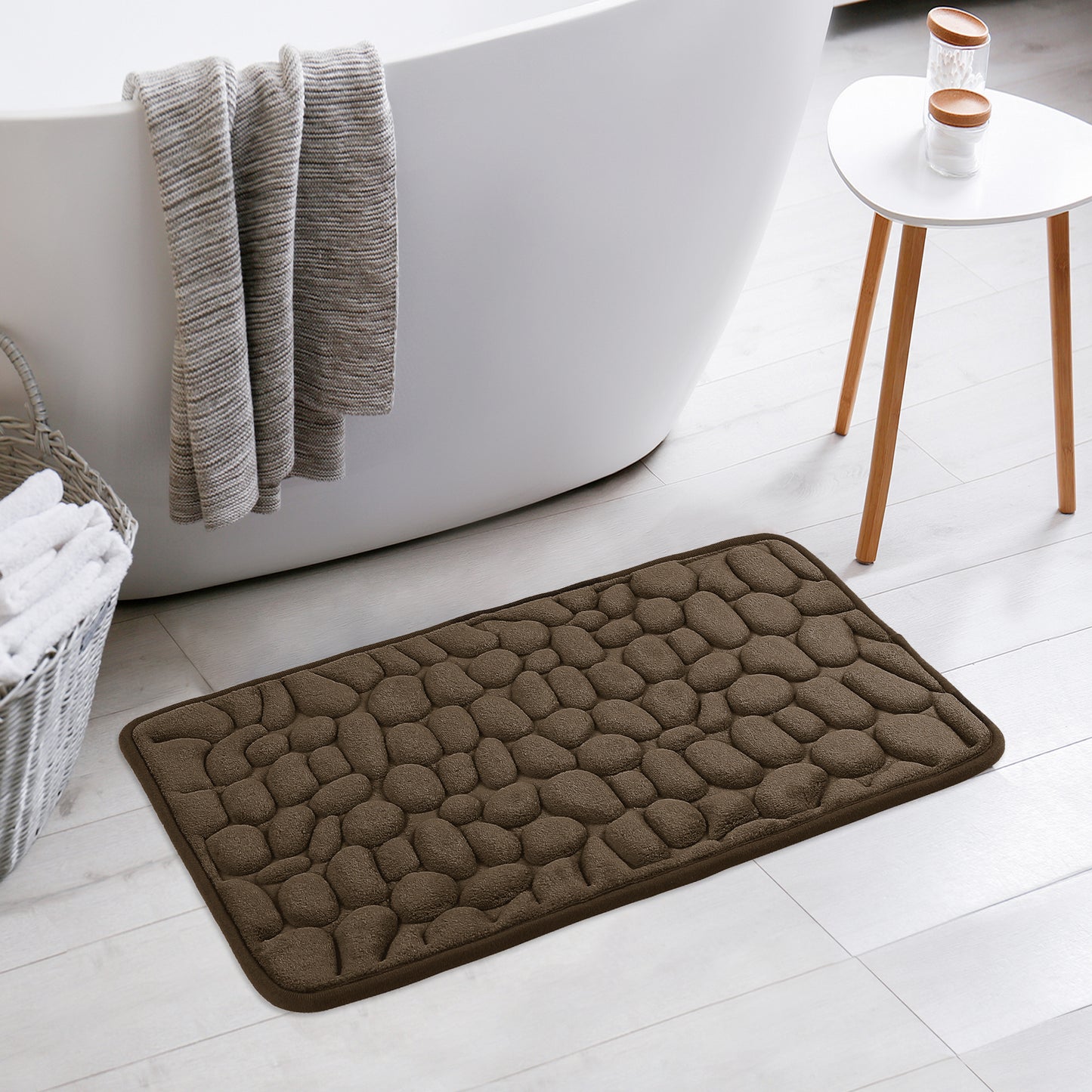 Memory Foam Bathroom Rugs Ultra Soft Non-Slip Water Absorbent Quick Dry Bath Mats