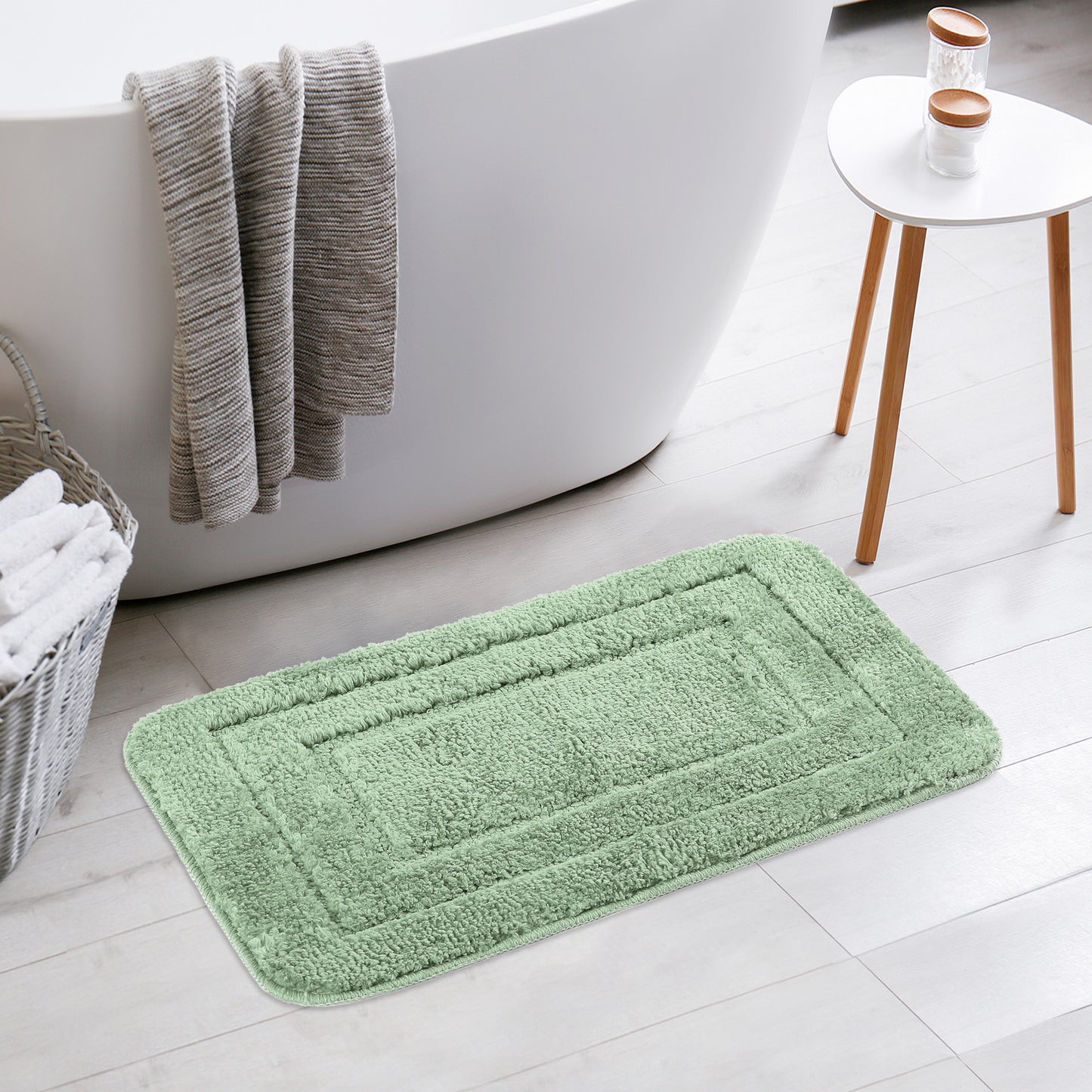 Bathroom Rug, Soft Absorbent Bathroom Rug, Non Slip Plush Machine Washable Dry Bath Mats