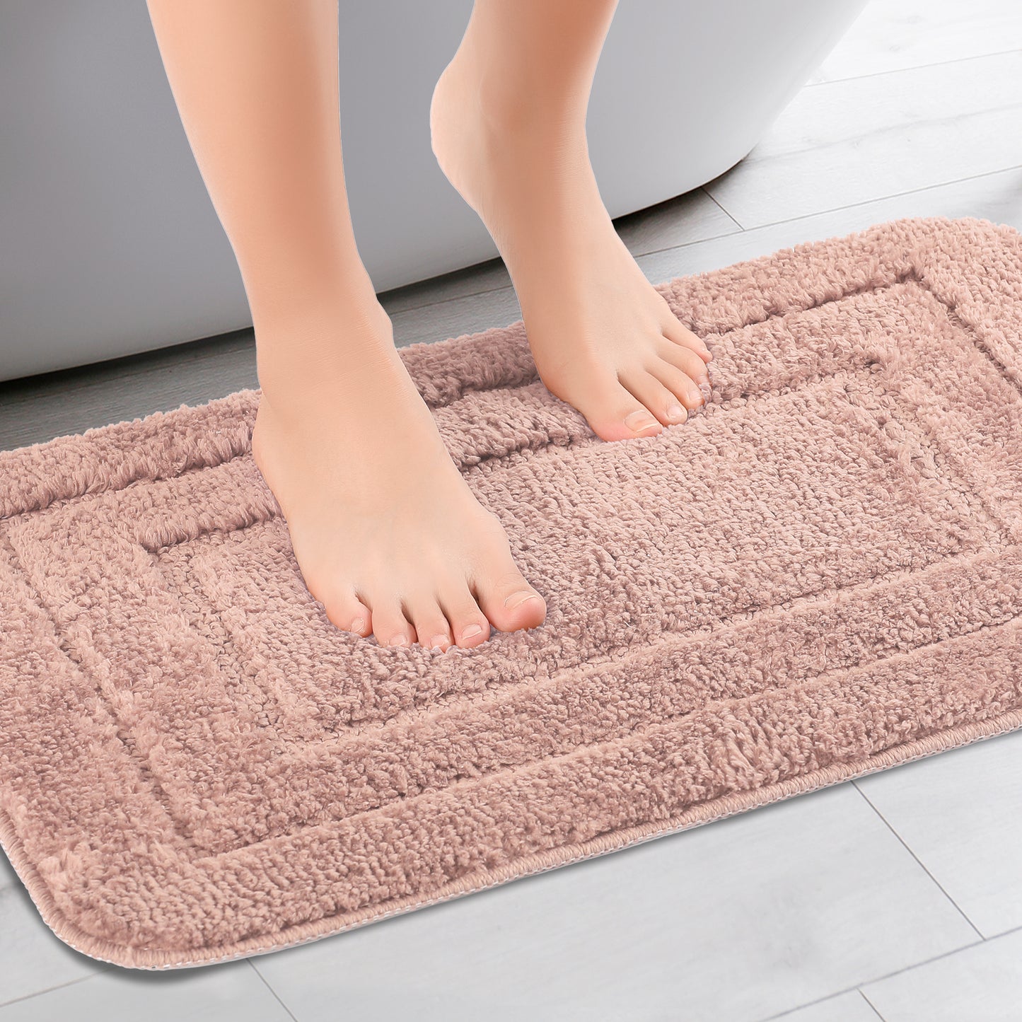 Bathroom Rug, Soft Absorbent Bathroom Rug, Non Slip Plush Machine Washable Dry Bath Mats