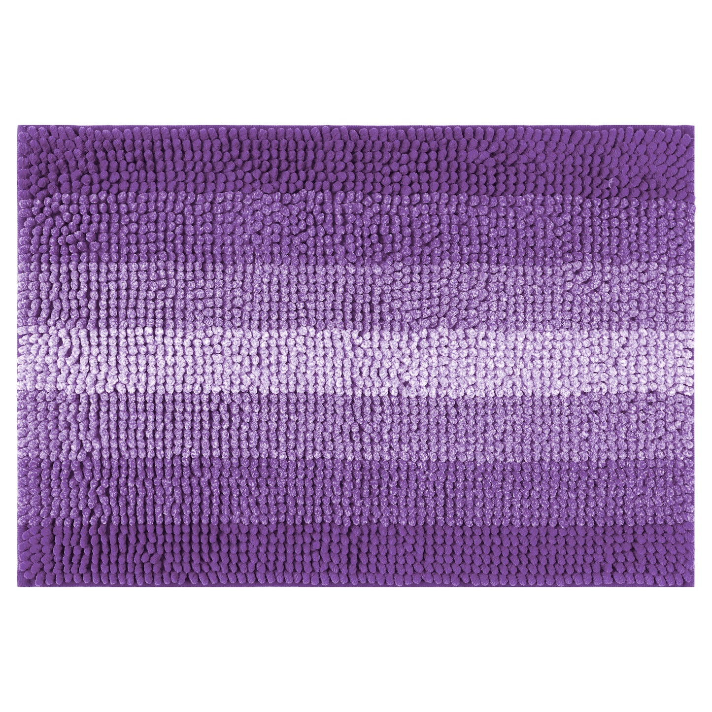 Contrasting Color Striped Bathroom Rugs, Non-Slip Plush Shaggy Bath Mats