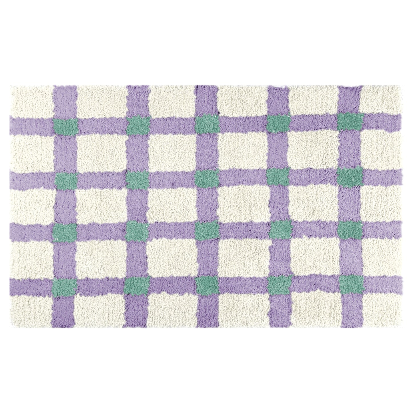 Checkered Non Slip Bath Mats, Soft Fluffy Absorbent Bathroom Rugs for Shower