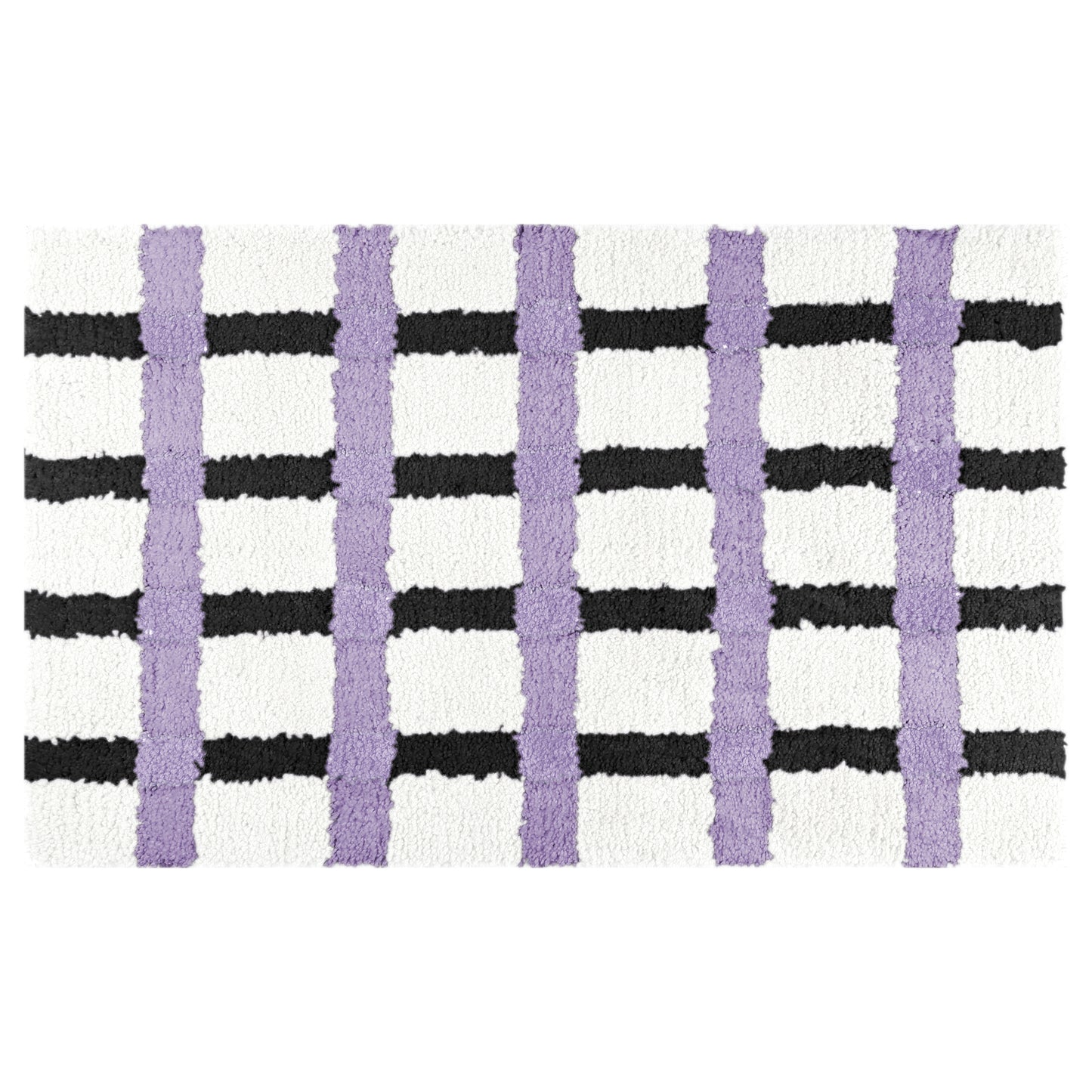 Checkered Non Slip Bath Mats, Soft Fluffy Absorbent Bathroom Rugs for Shower
