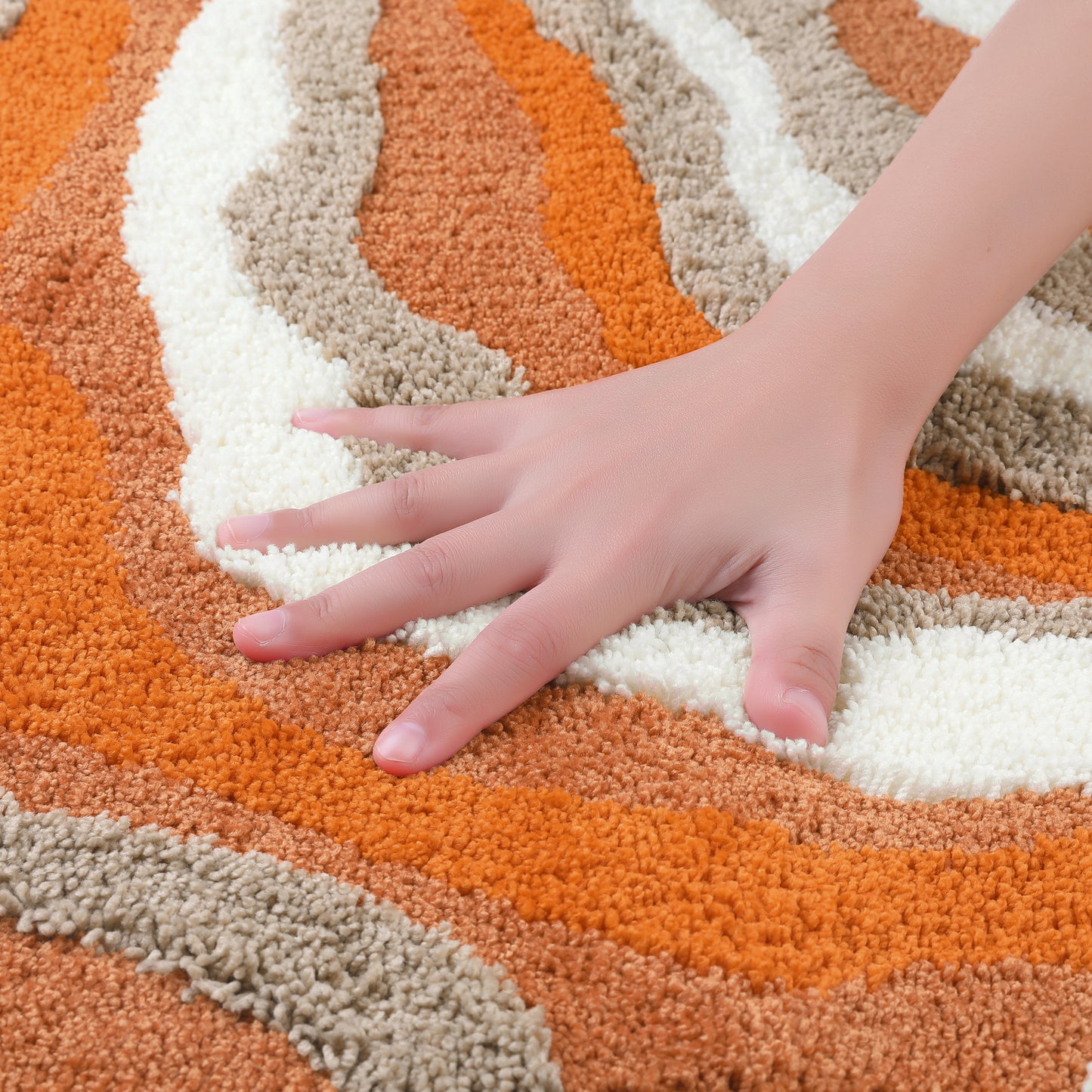 Abstract Bathroom Rug, Soft Non-Slip Thickening, Water Absorption Art Style Quick Dry Bath Mats