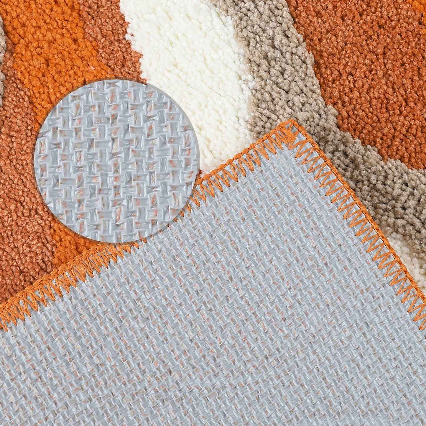 Abstract Bathroom Rug, Soft Non-Slip Thickening, Water Absorption Art Style Quick Dry Bath Mats