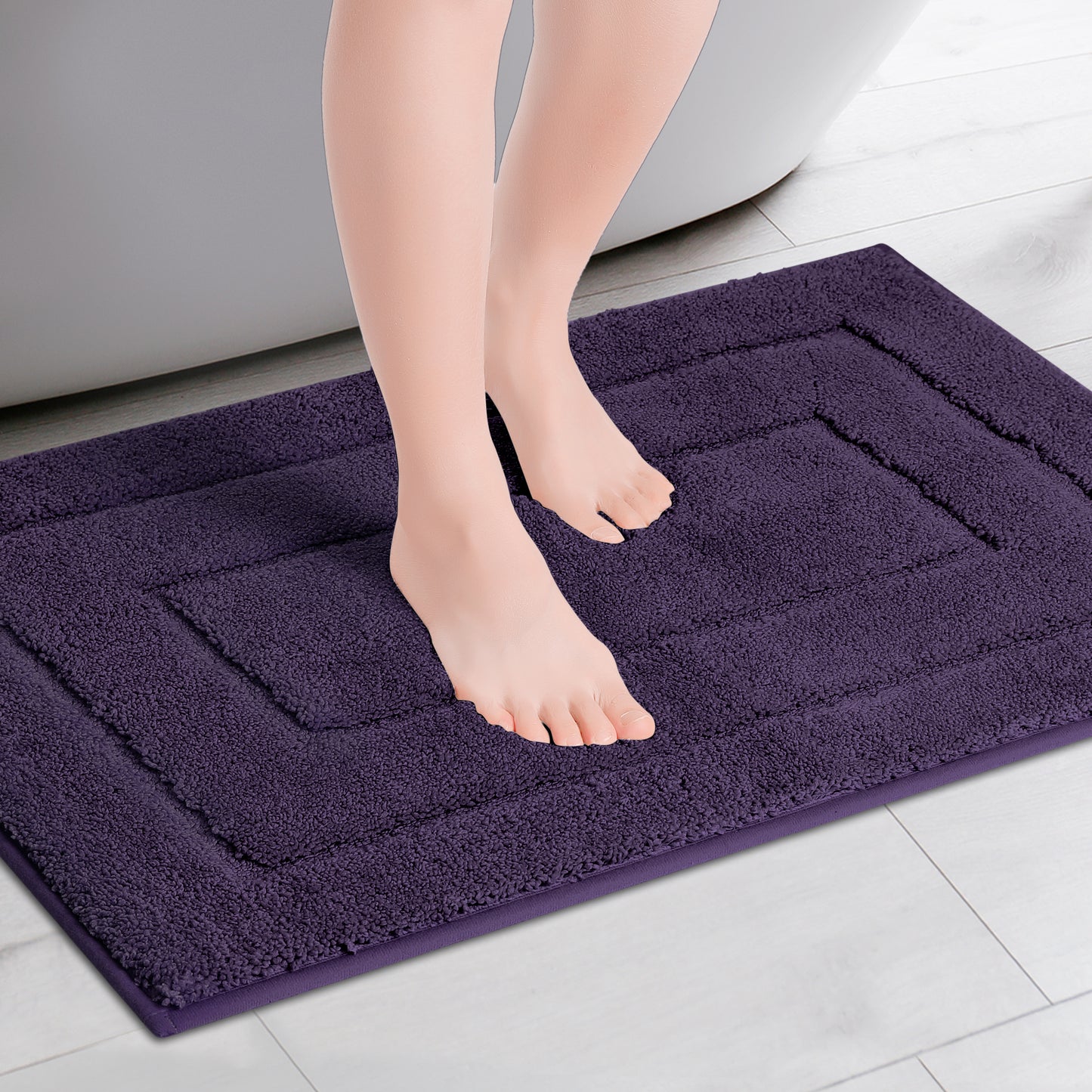 Geometry Bath Mats, Extra Soft Absorbent, Non-Slip Comfortable Solid Color Bath Mats