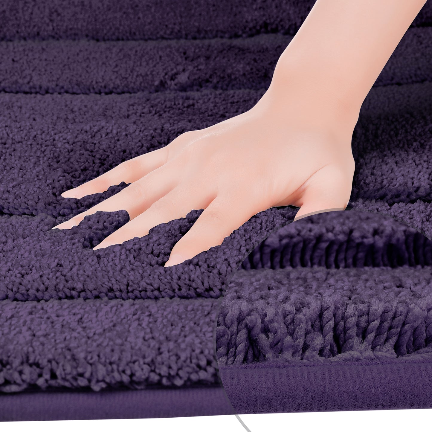 Geometry Bath Mats, Extra Soft Absorbent, Non-Slip Comfortable Solid Color Bath Mats
