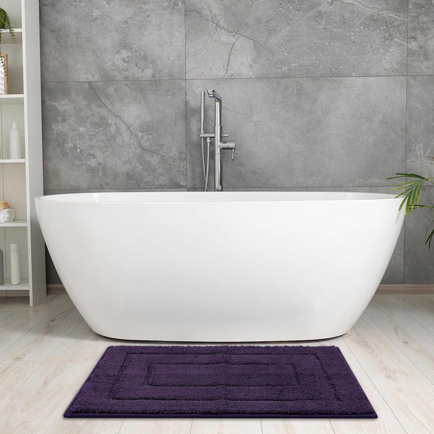 Geometry Bath Mats, Extra Soft Absorbent, Non-Slip Comfortable Solid Color Bath Mats